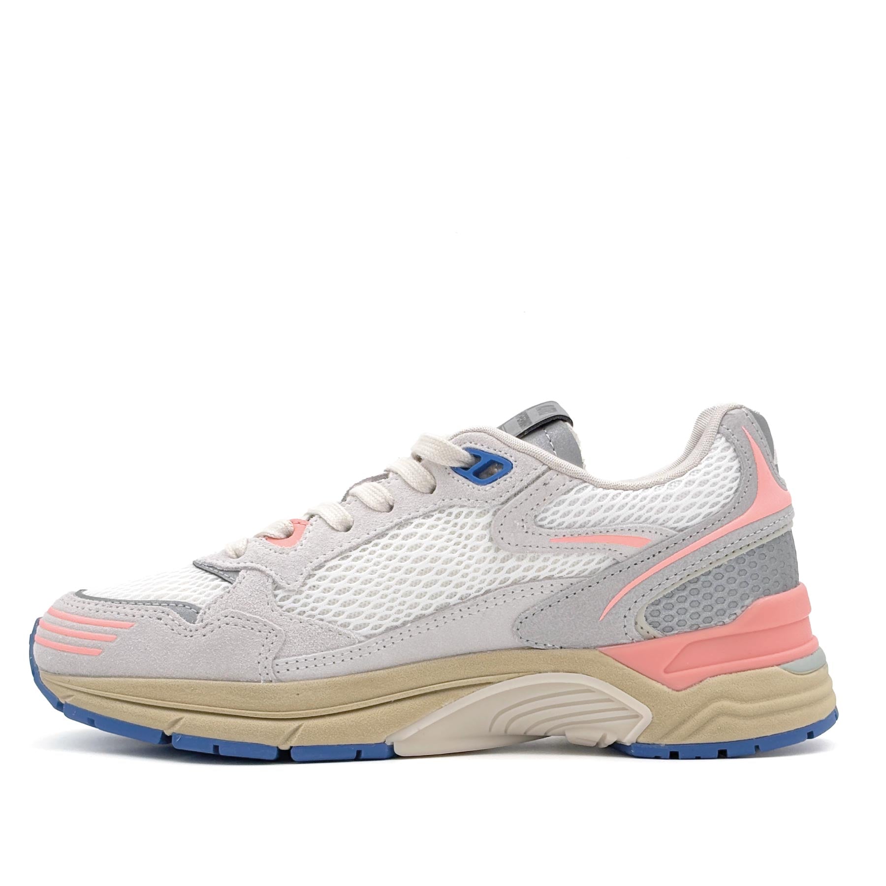 Hyperway Low Women Mesh Suede White Peach