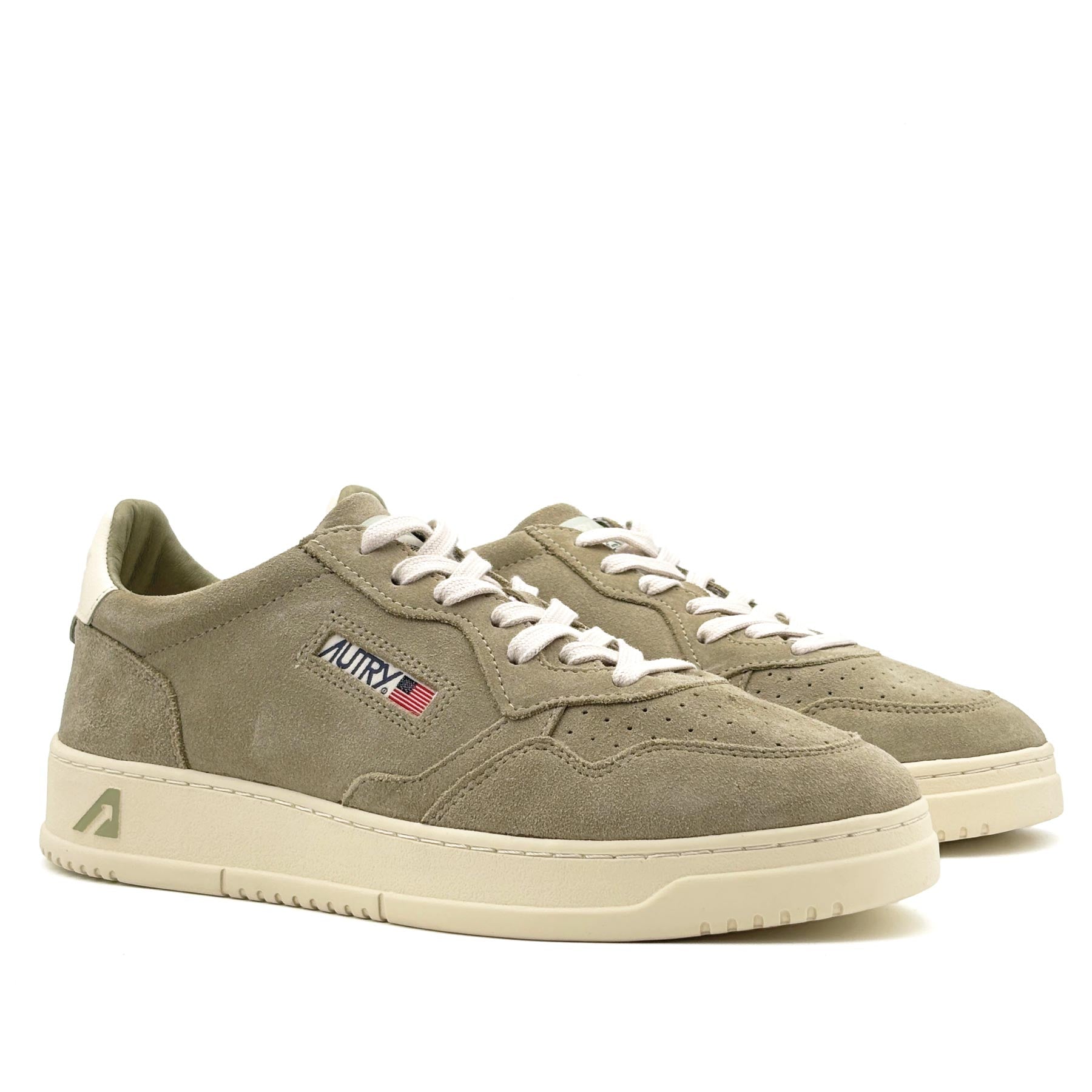 Medalist Low Man Suede Gray Green White