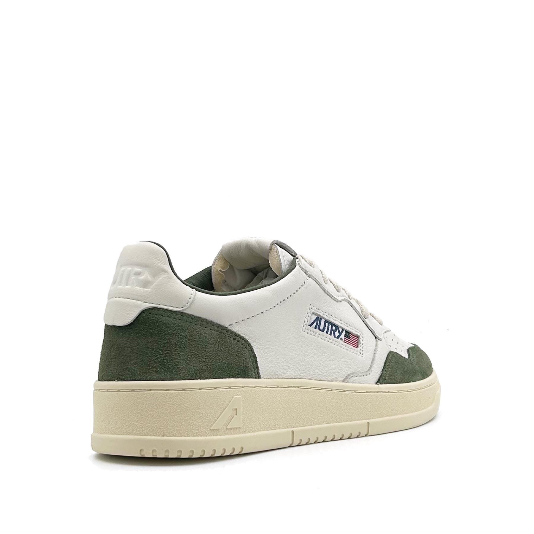 Medalist Low Man White Goat Leather Milit Suede