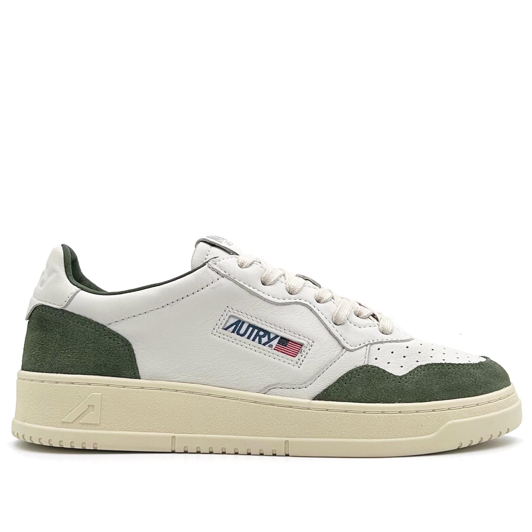 Medalist Low Man White Goat Leather Milit Suede