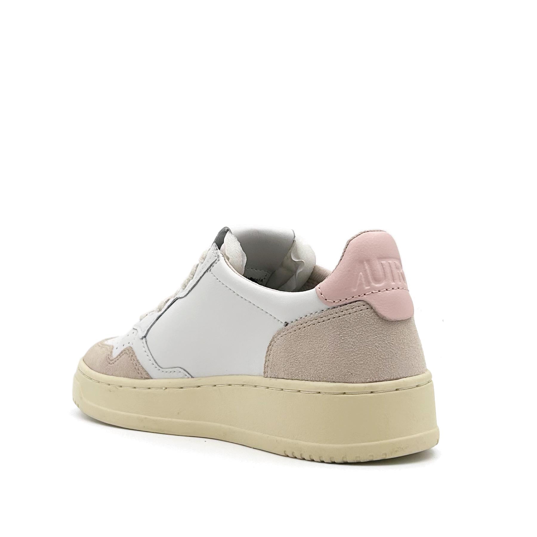 Medalist Low Women White Leather Powder Suede