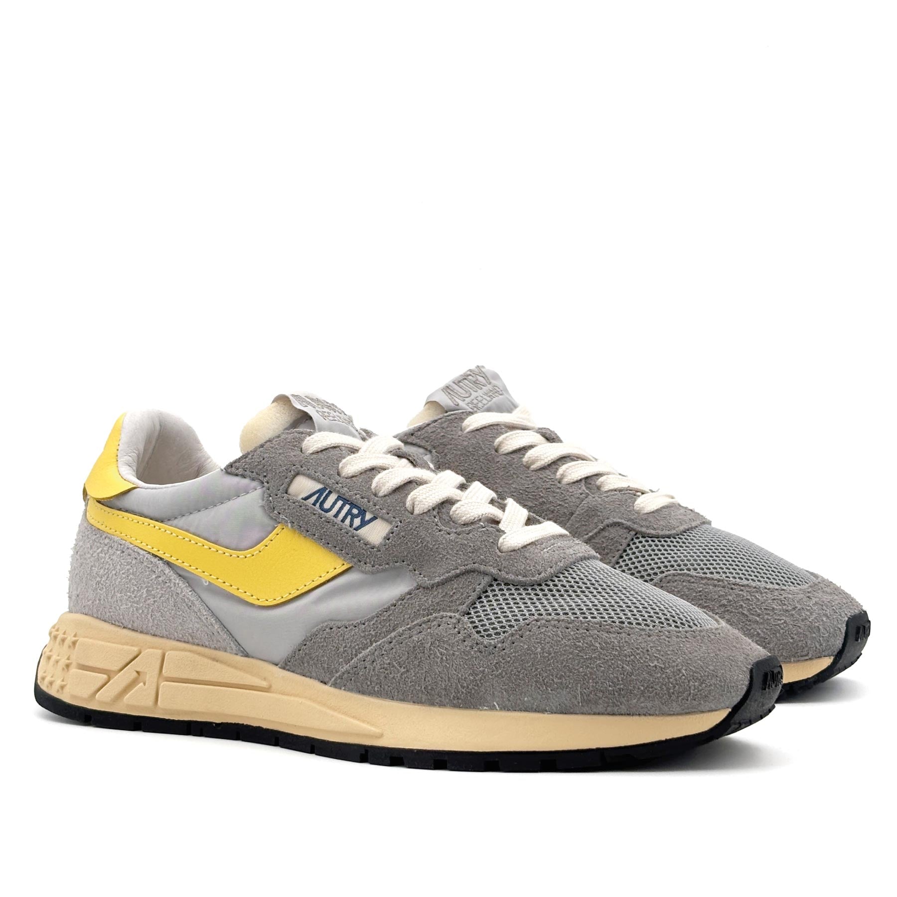 Reelwind Low Women Suede Net 3C Plumb Yellowflower