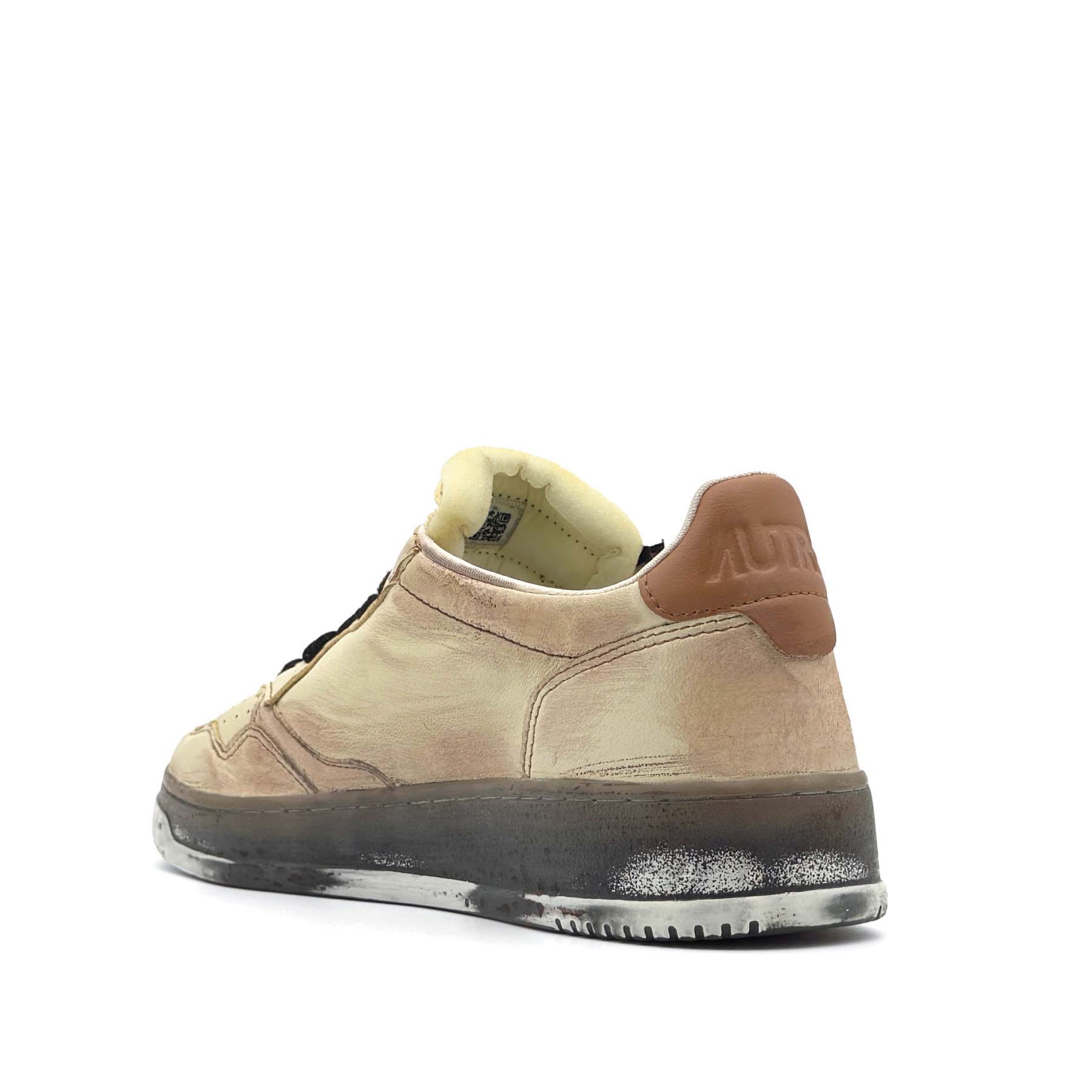 Super Vintage Low Man Leather Dated White Brown Sugar