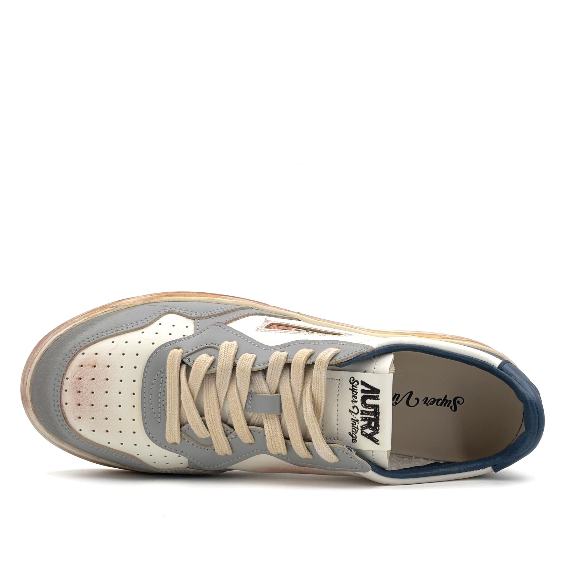Super Vintage Low Man Leather Limestone Blue