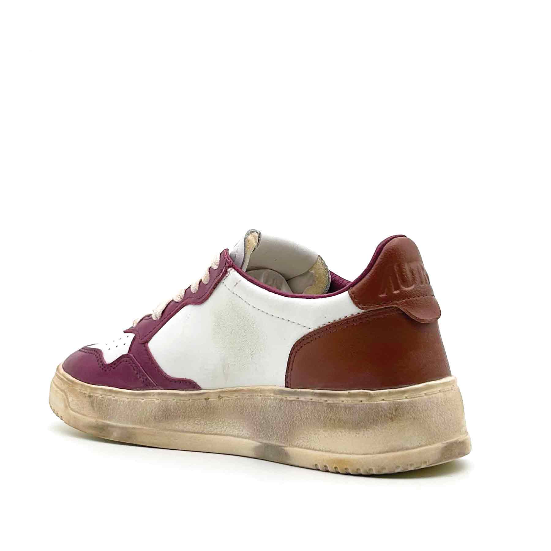 Super Vintage Low Women Leather Raspberry White Cshl