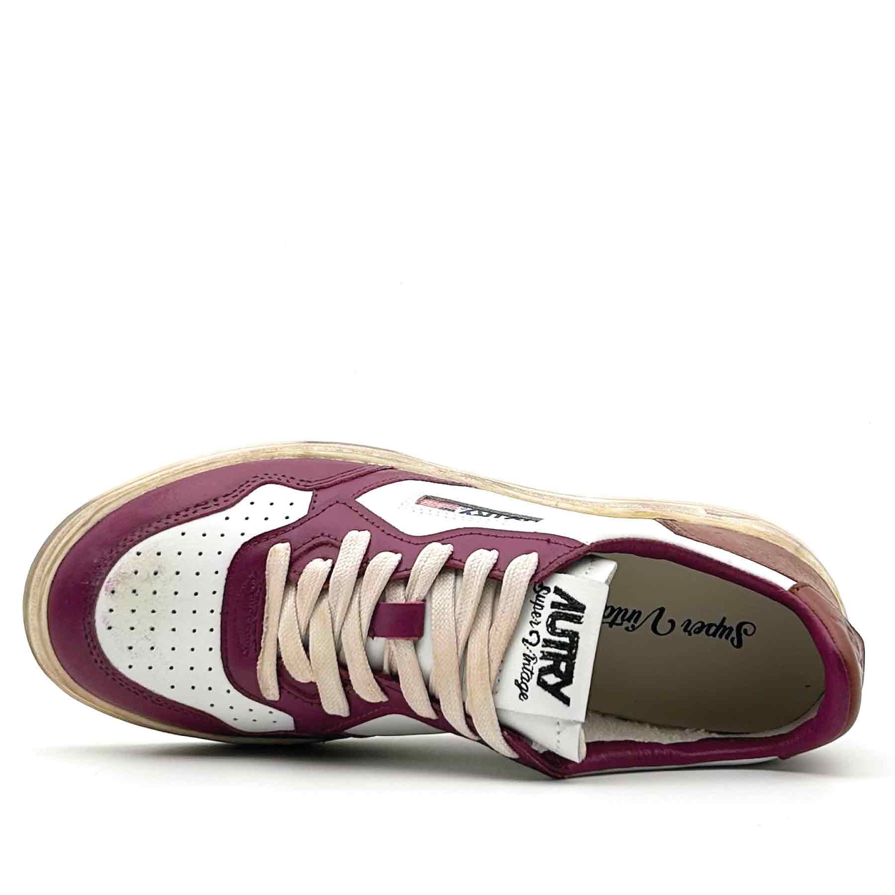 Super Vintage Low Women Leather Raspberry White Cshl