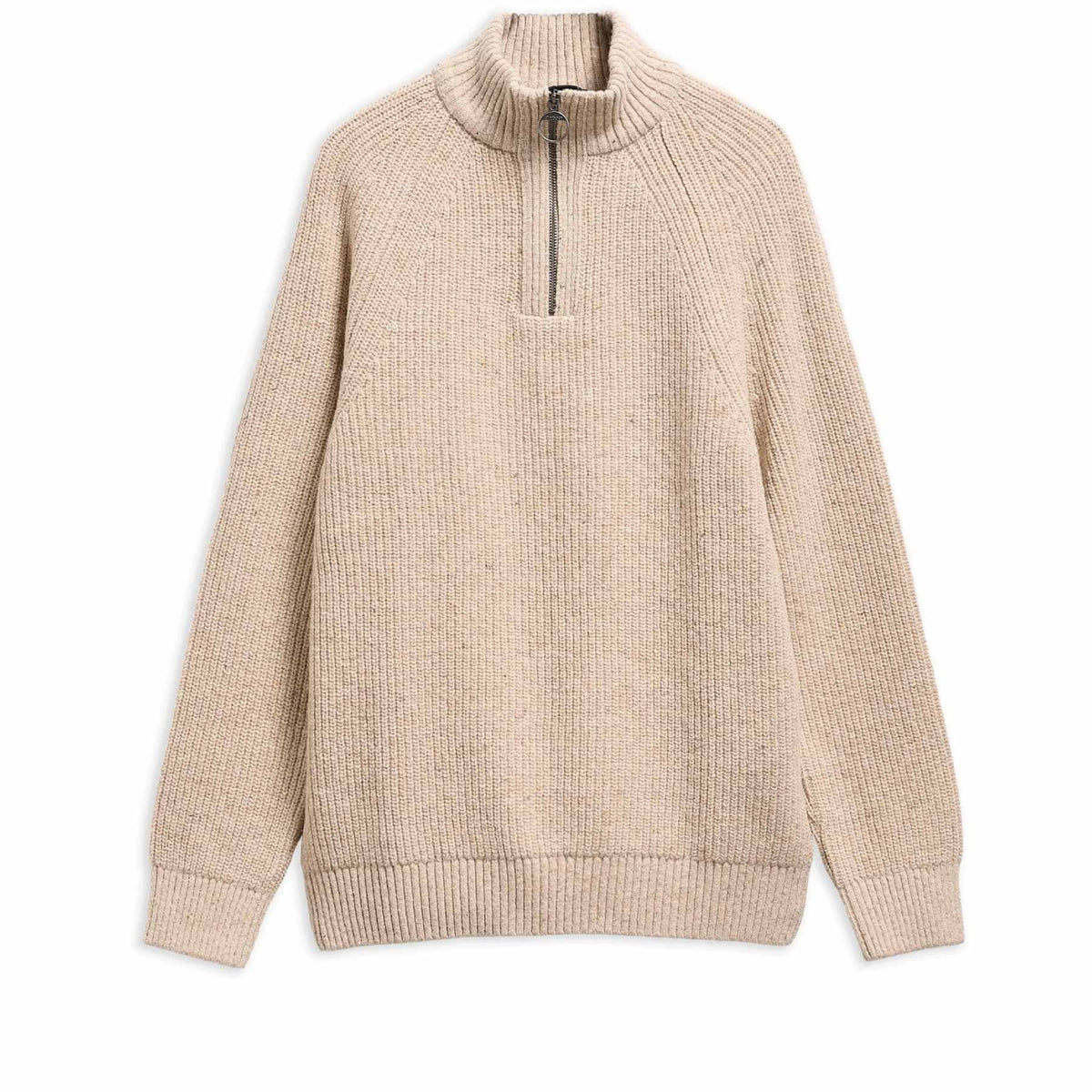 Essentials Fleck Half Zip Pearl