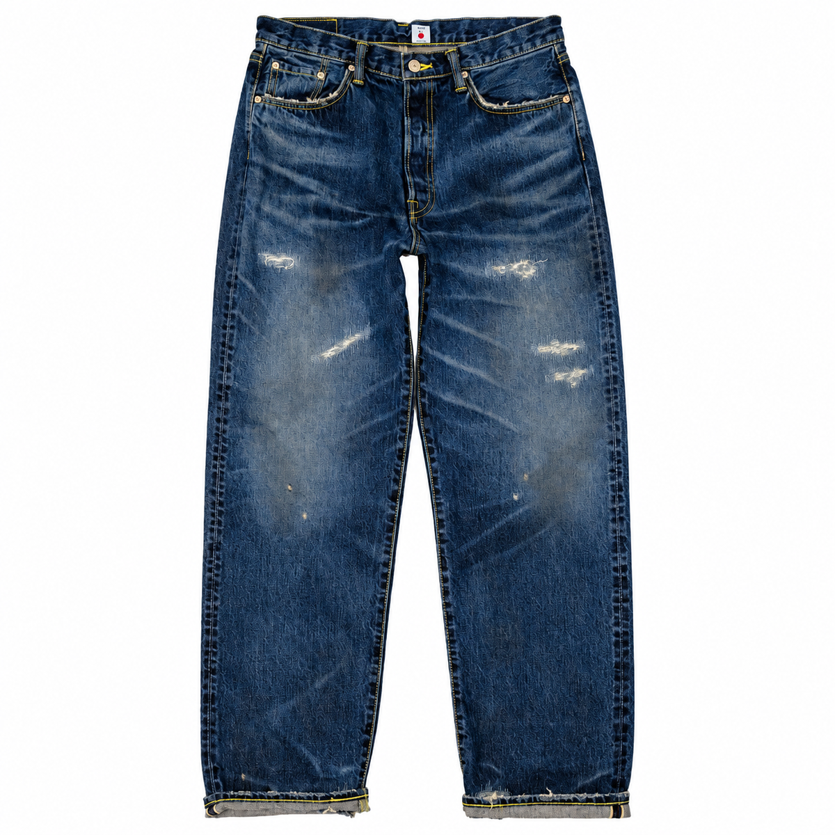 Loose Jeans Blue Dark Used Repair