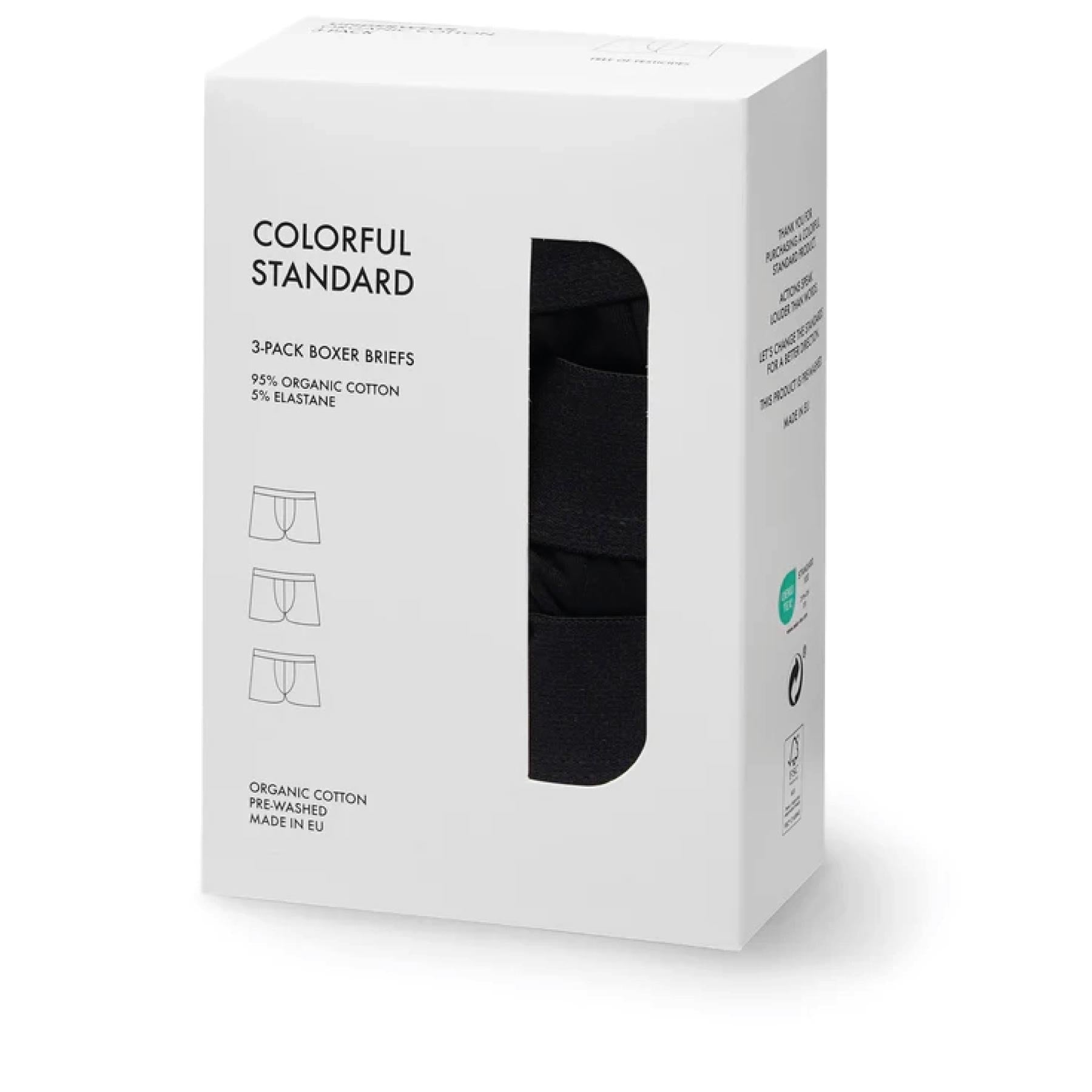 3 Pack Organic Boxer Briefs Deep Black