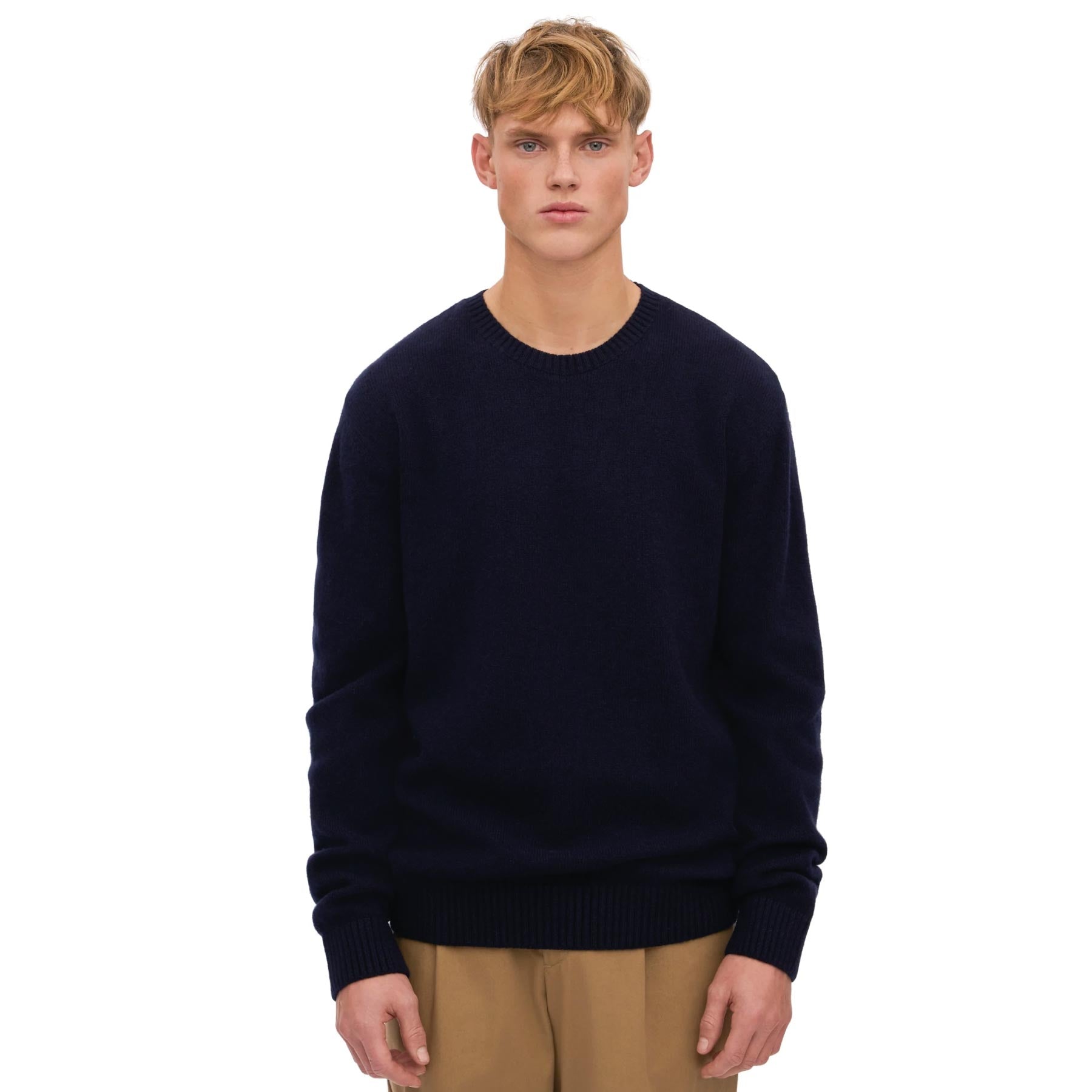 Classic Merino Wool Crew Navy Blue