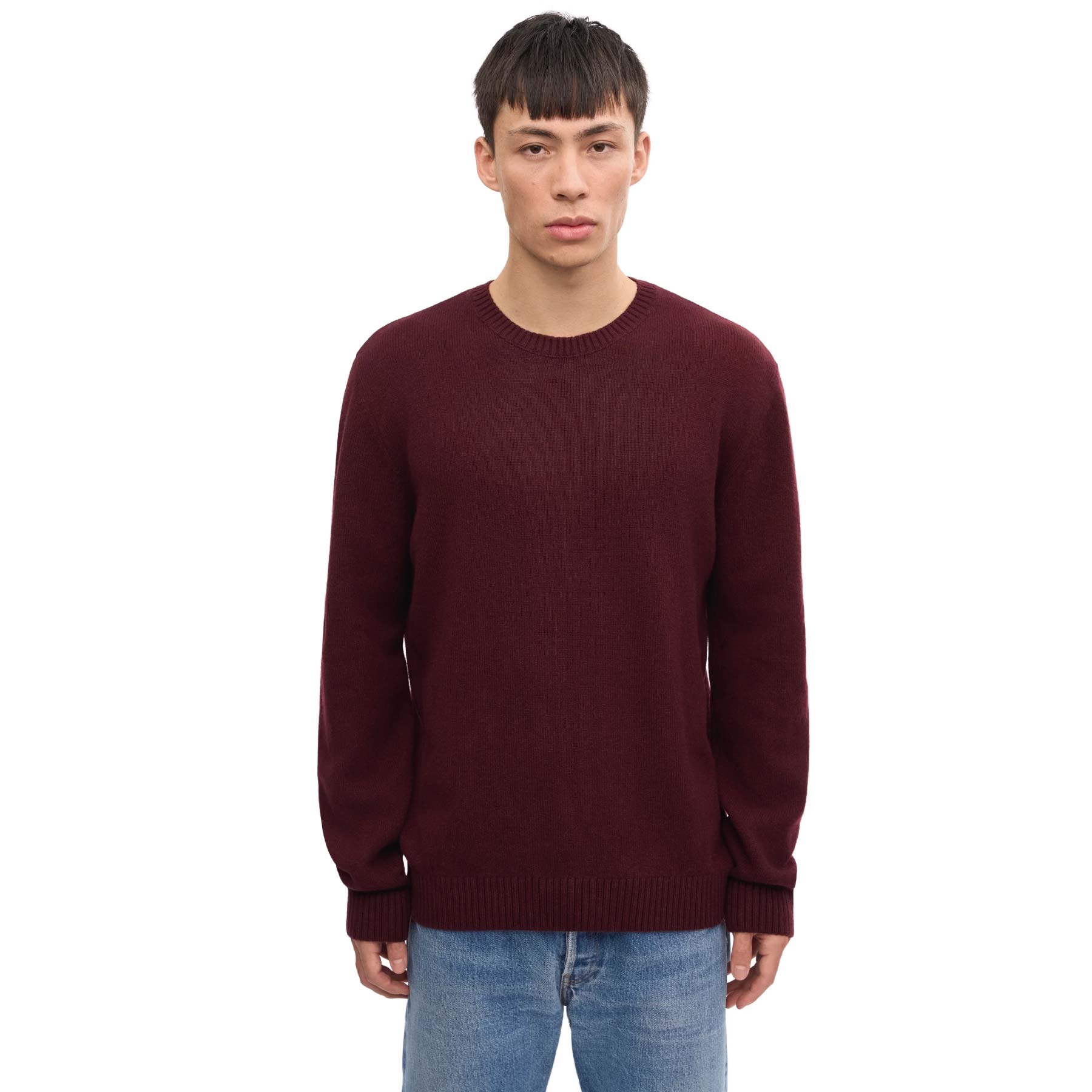 Classic Merino Wool Crew Oxblood Red