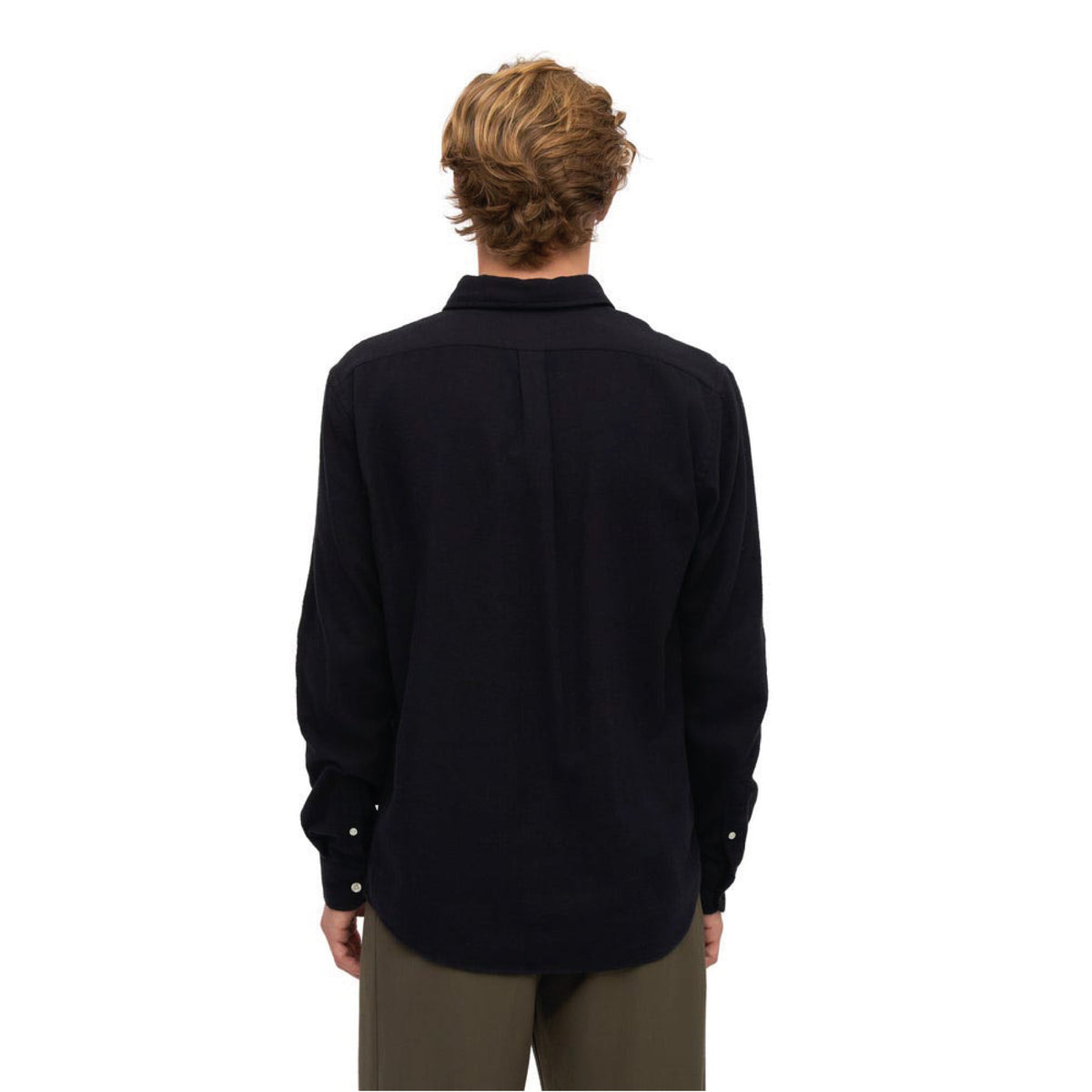 Organic Flannel Shirt Deep Black