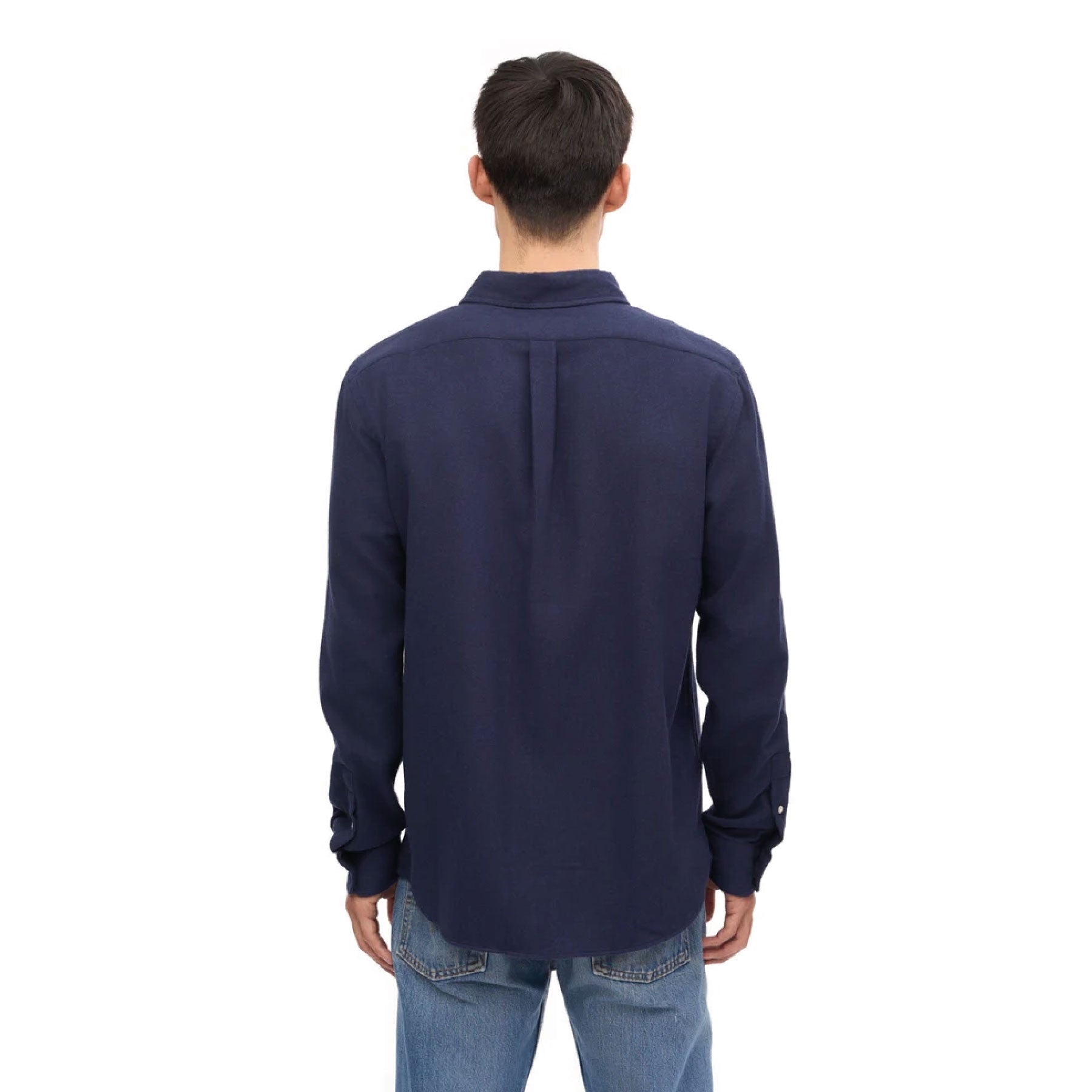 Organic Flannel Shirt Navy Blue