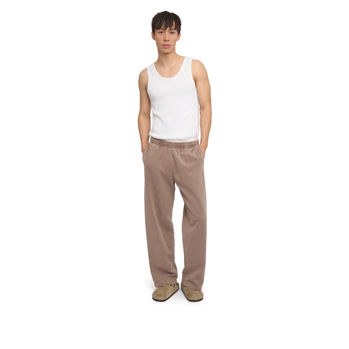 Organic Straight Leg Sweatpants Faded Khaki