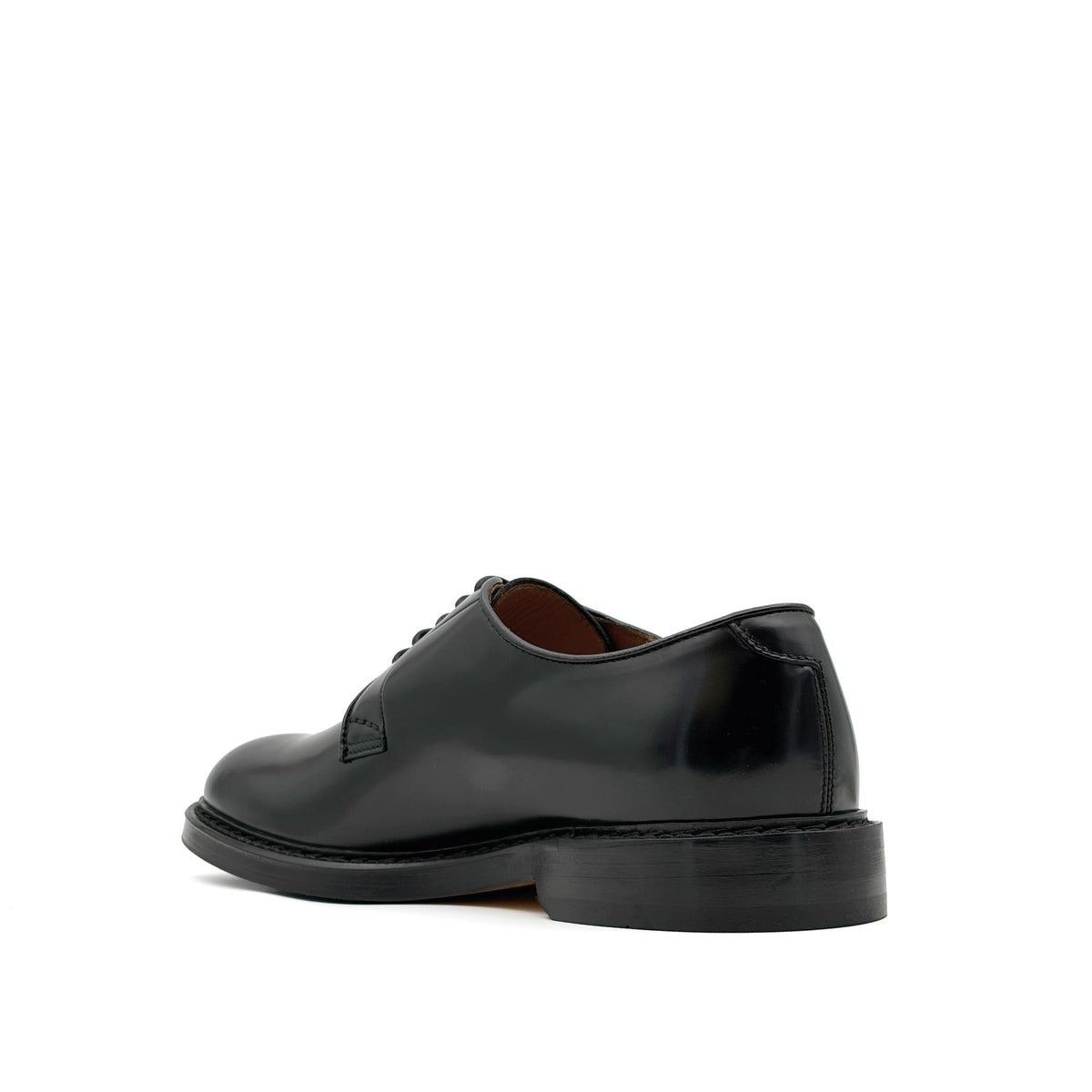 Derby Black Leather Lace-Ups