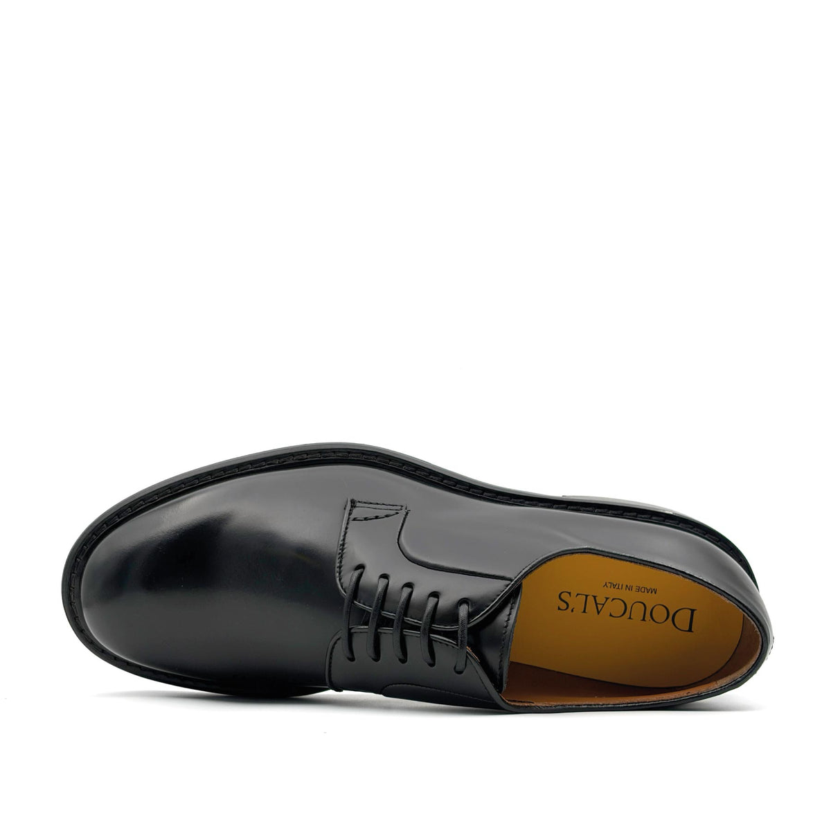 Derby Black Leather Lace-Ups