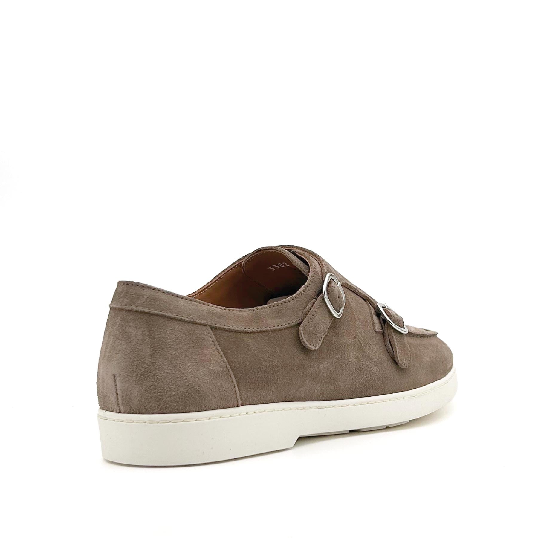 Double-Buckle Cocoa Suede