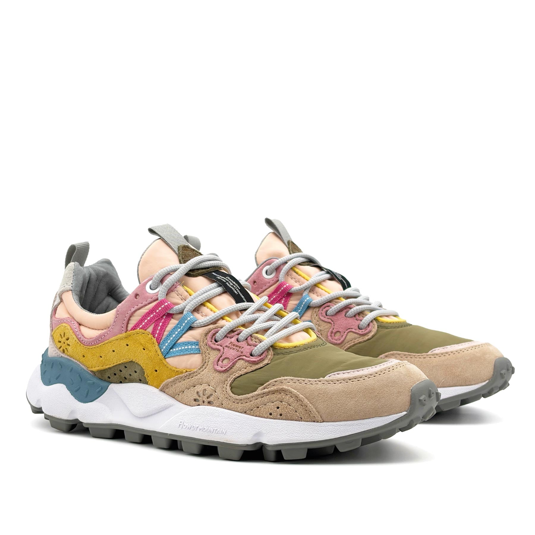 Yamano 3 Woman Suede Nylon Beige Militare Pink