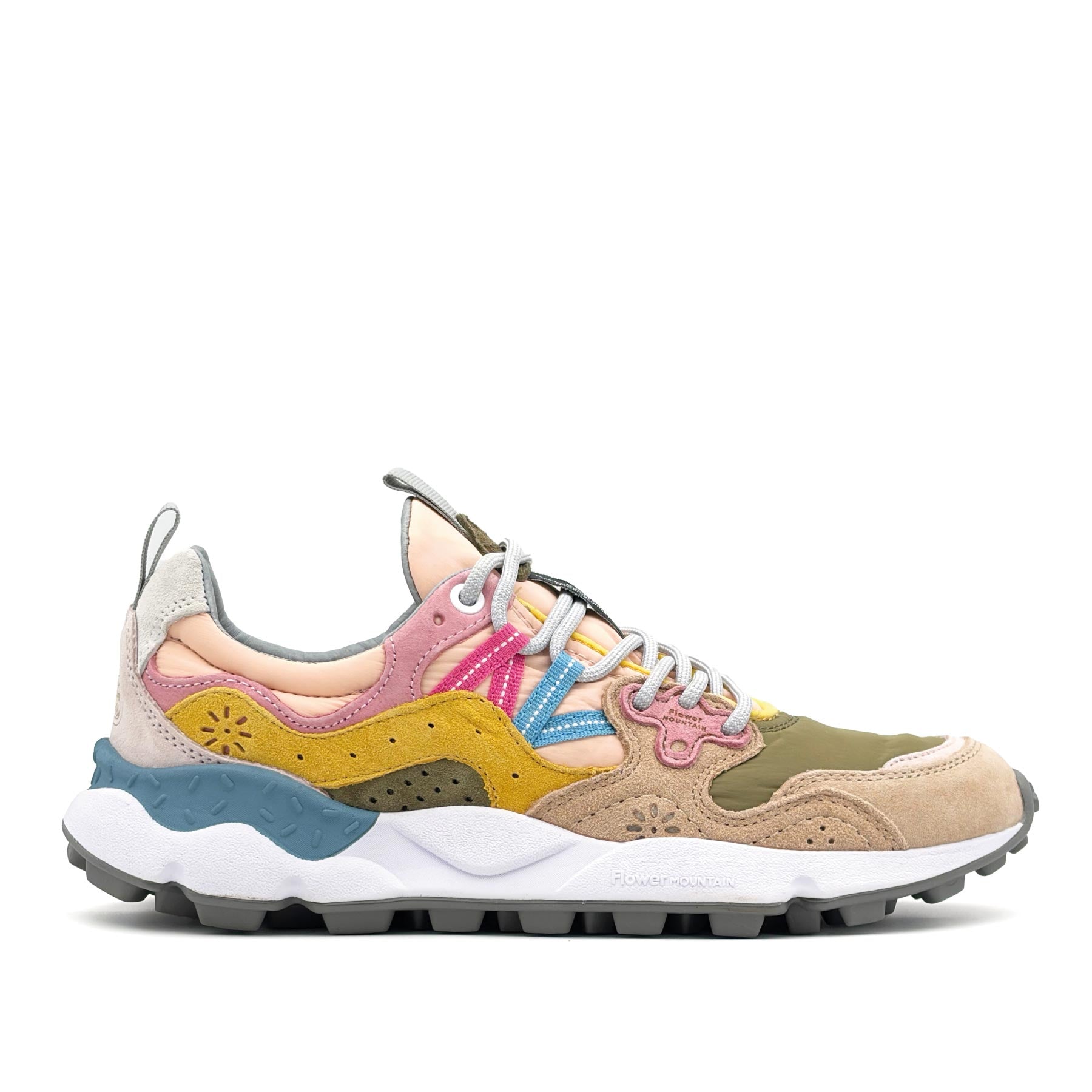 Yamano 3 Woman Suede Nylon Beige Militare Pink
