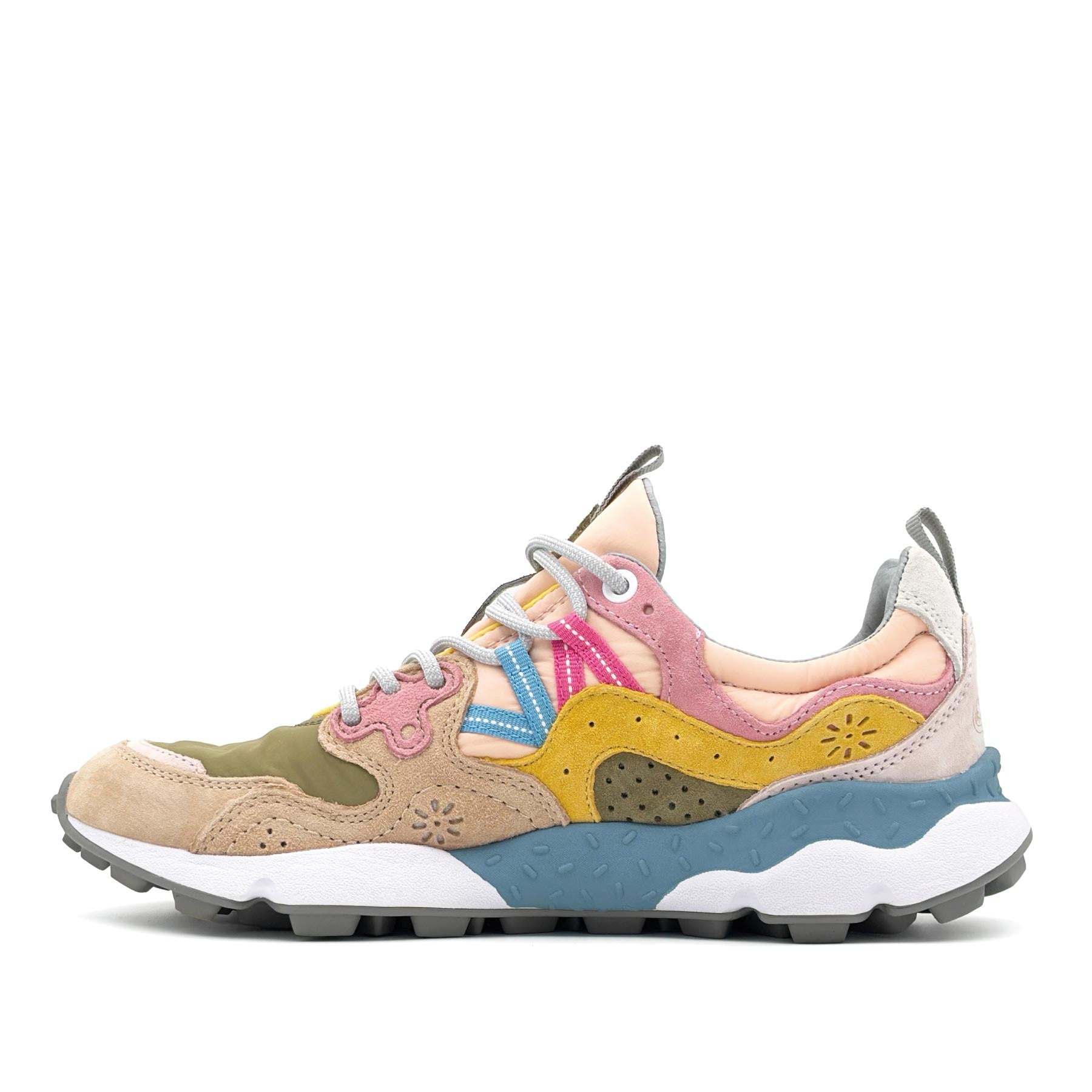 Yamano 3 Woman Suede Nylon Beige Militare Pink