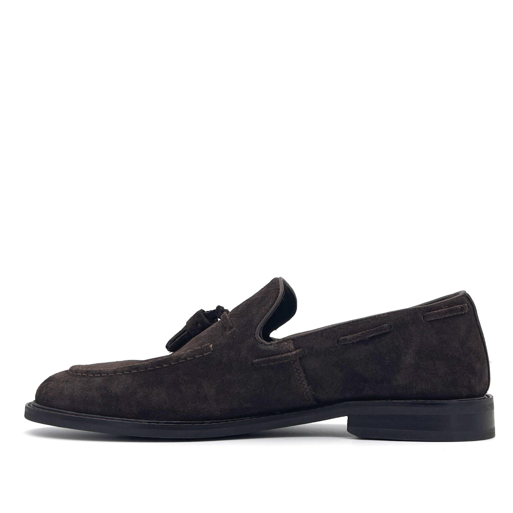 Lozham Loafer Dark Brown Suede Tassle