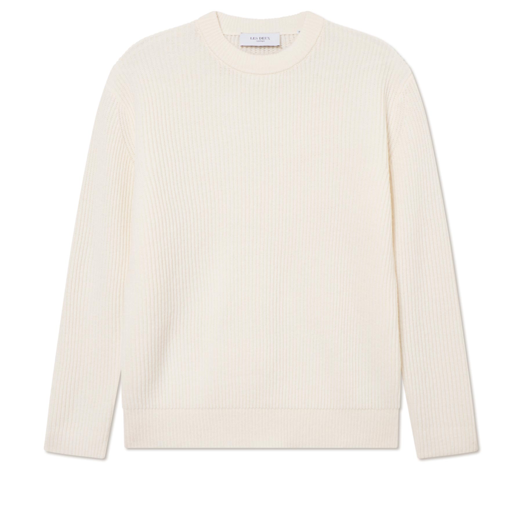 Eddie Wool Rib Crewneck Knit Ivory