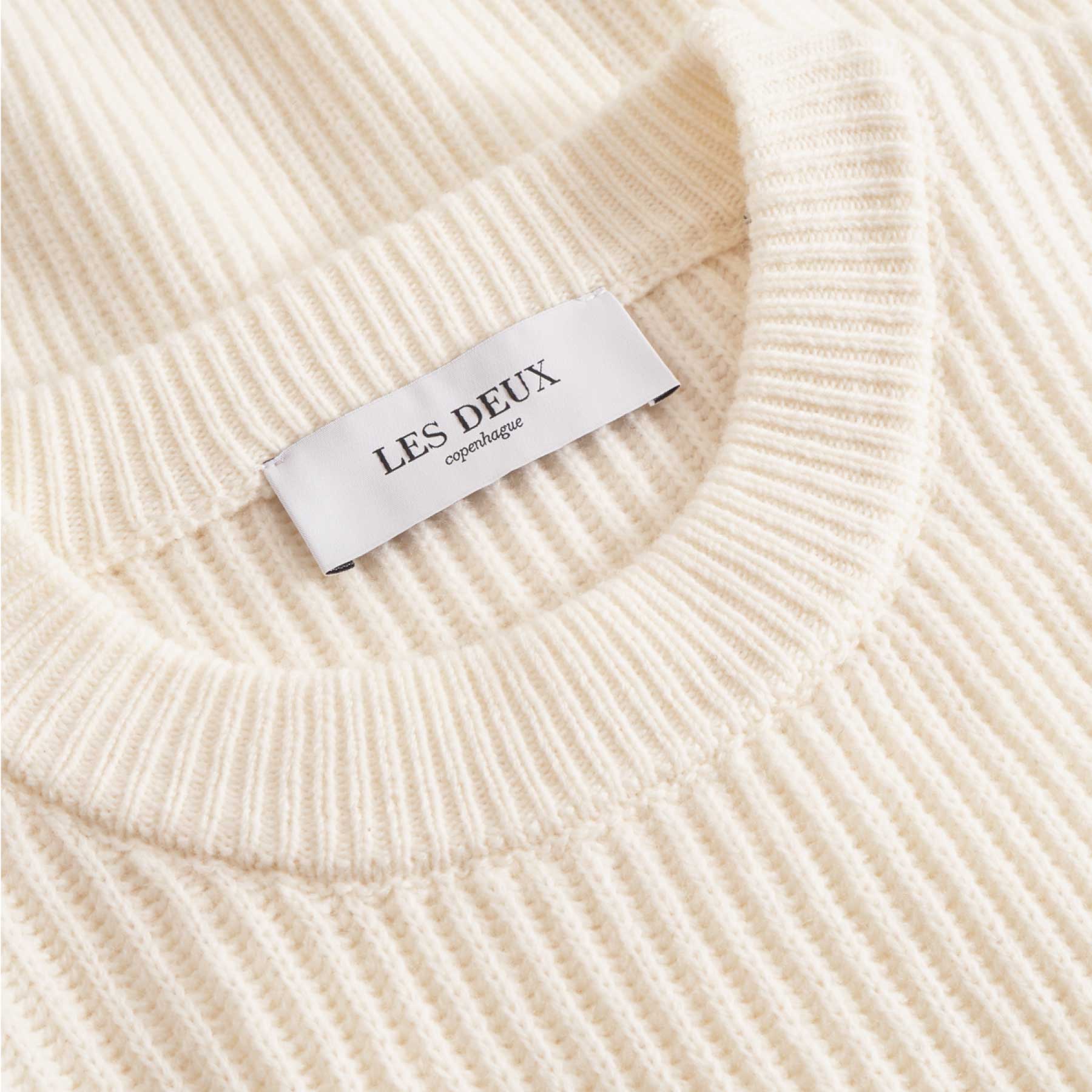 Eddie Wool Rib Crewneck Knit Ivory