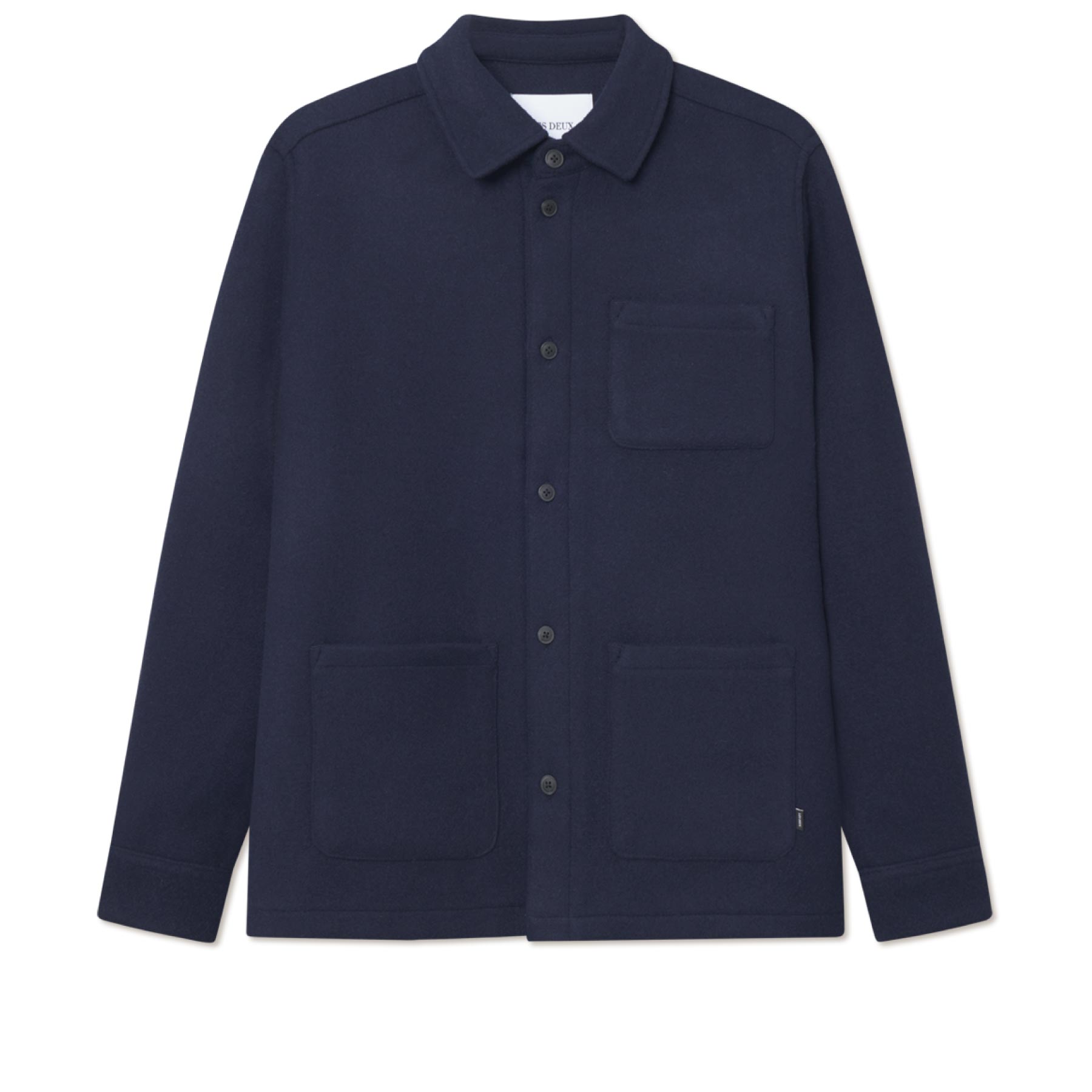 Jason Solid Wool Overshirt Dark Navy