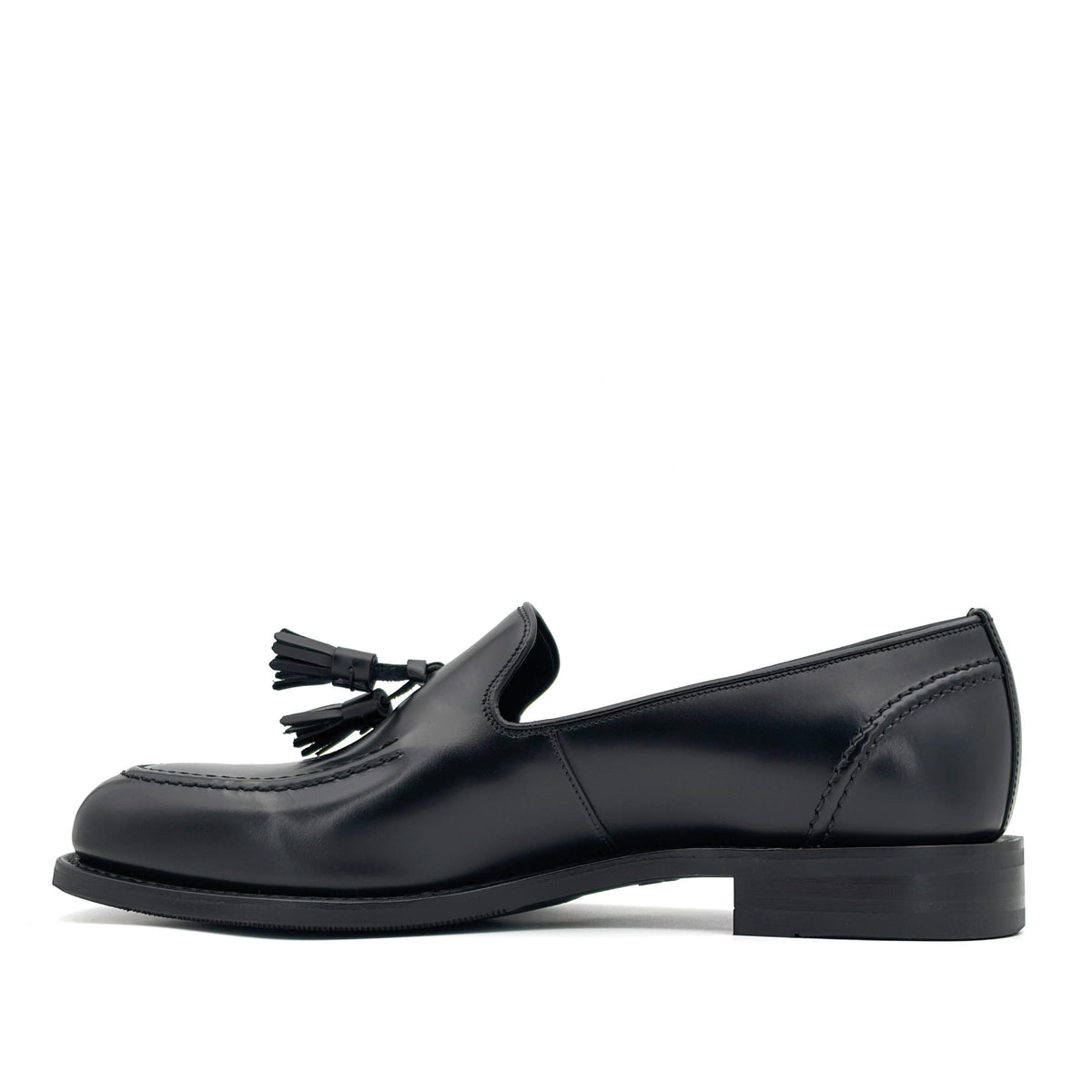 Brunel Black Polished Tassel Loafer