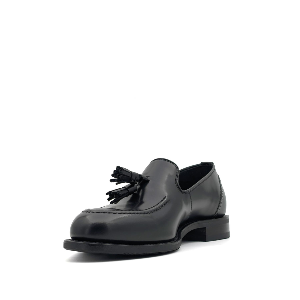 Brunel Black Polished Tassel Loafer