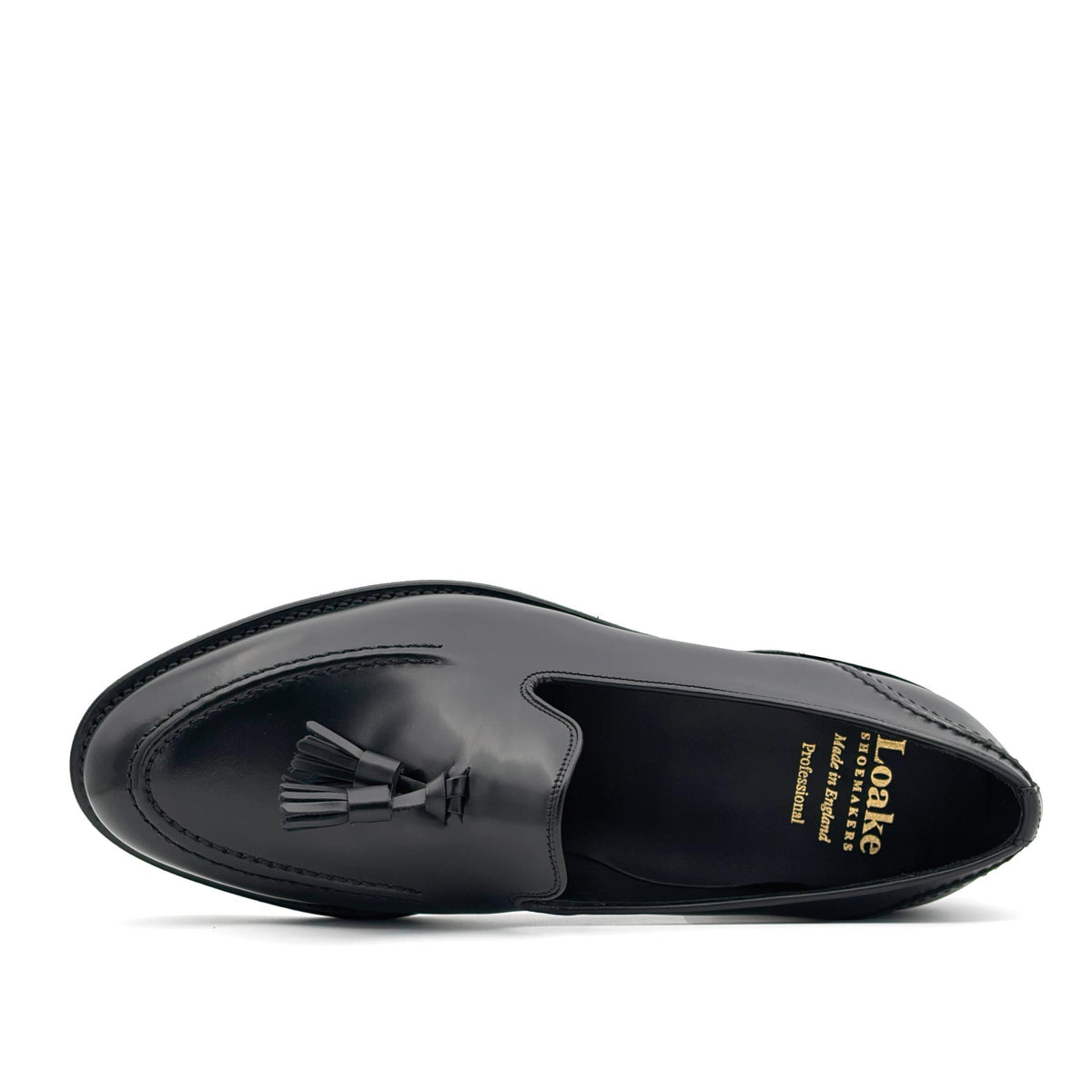 Brunel Black Polished Tassel Loafer