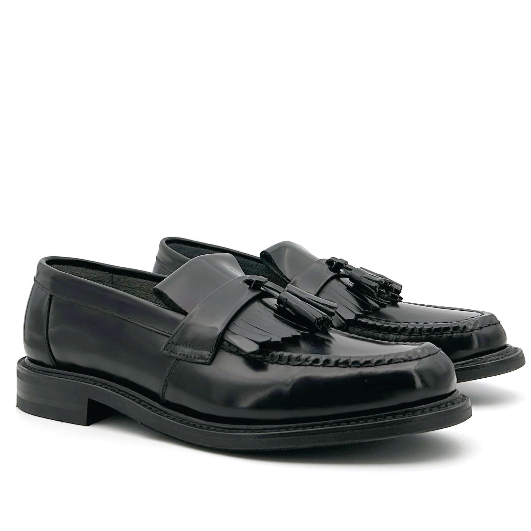 Brighton Black Polished Tassel Loafer