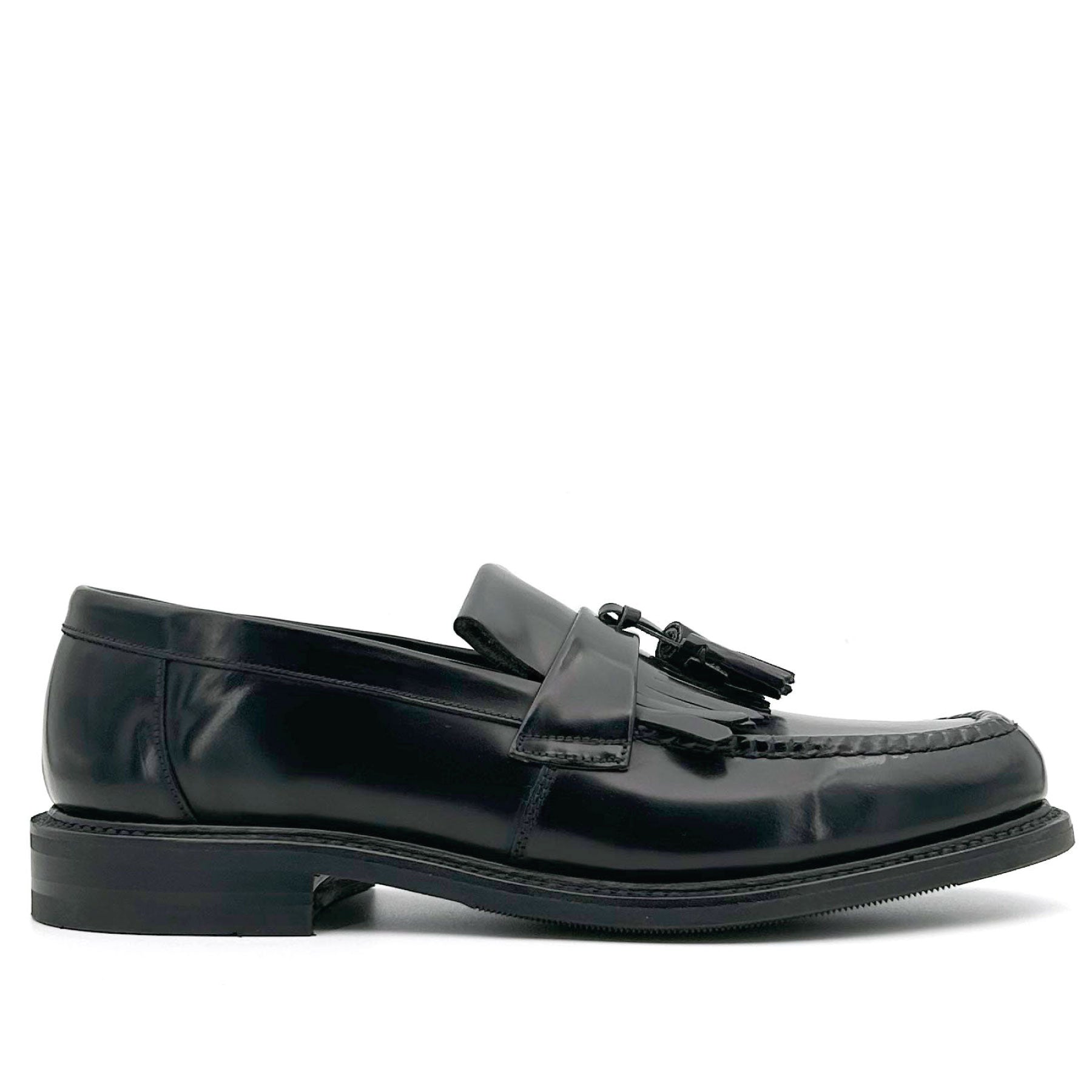 Brighton Black Polished Tassel Loafer