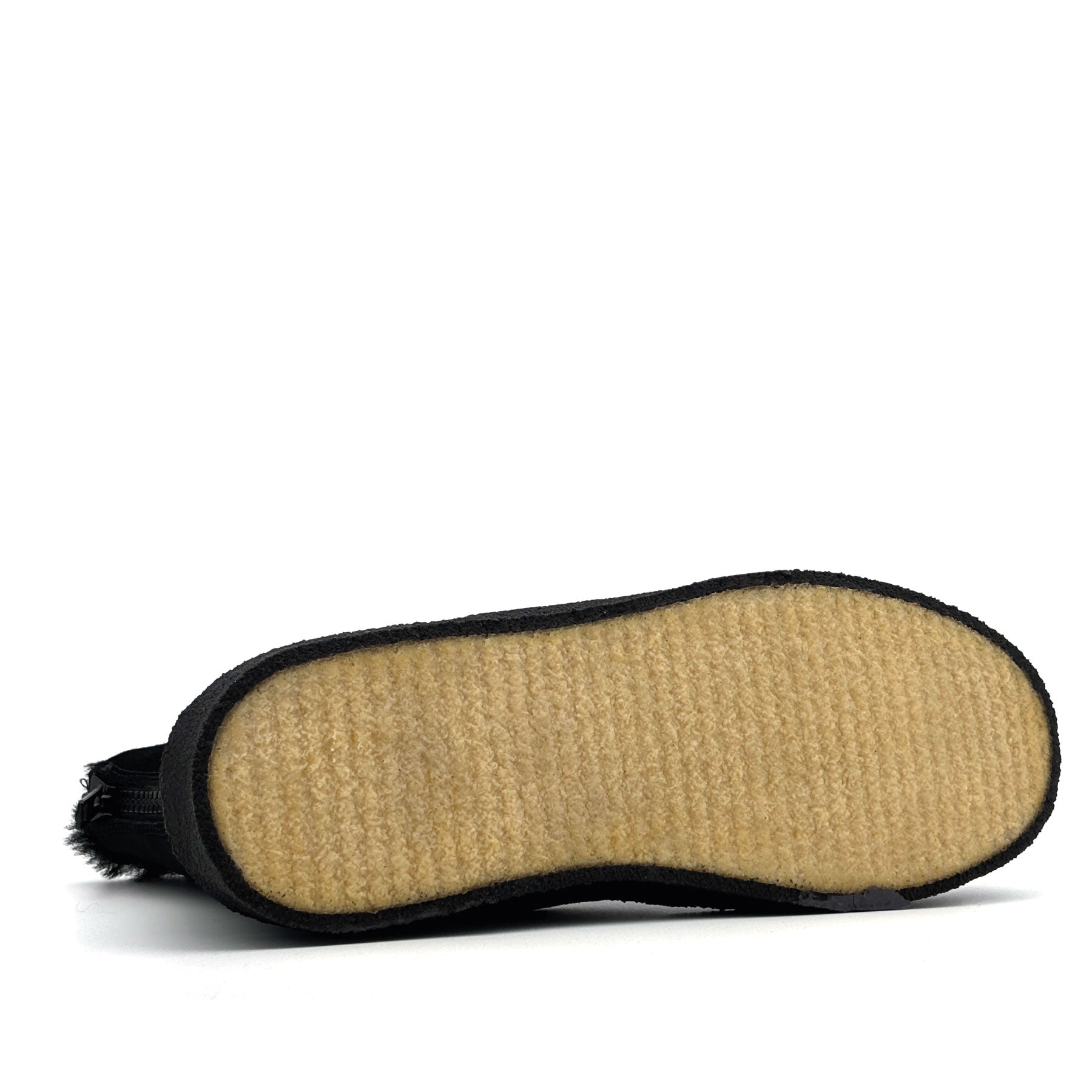 Curling Shearling Boot Black Suede