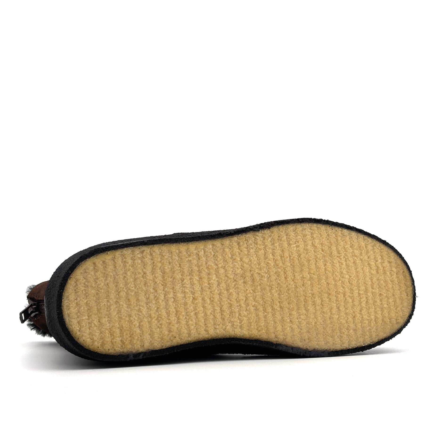 Curling Shearling Boot Brown Suede