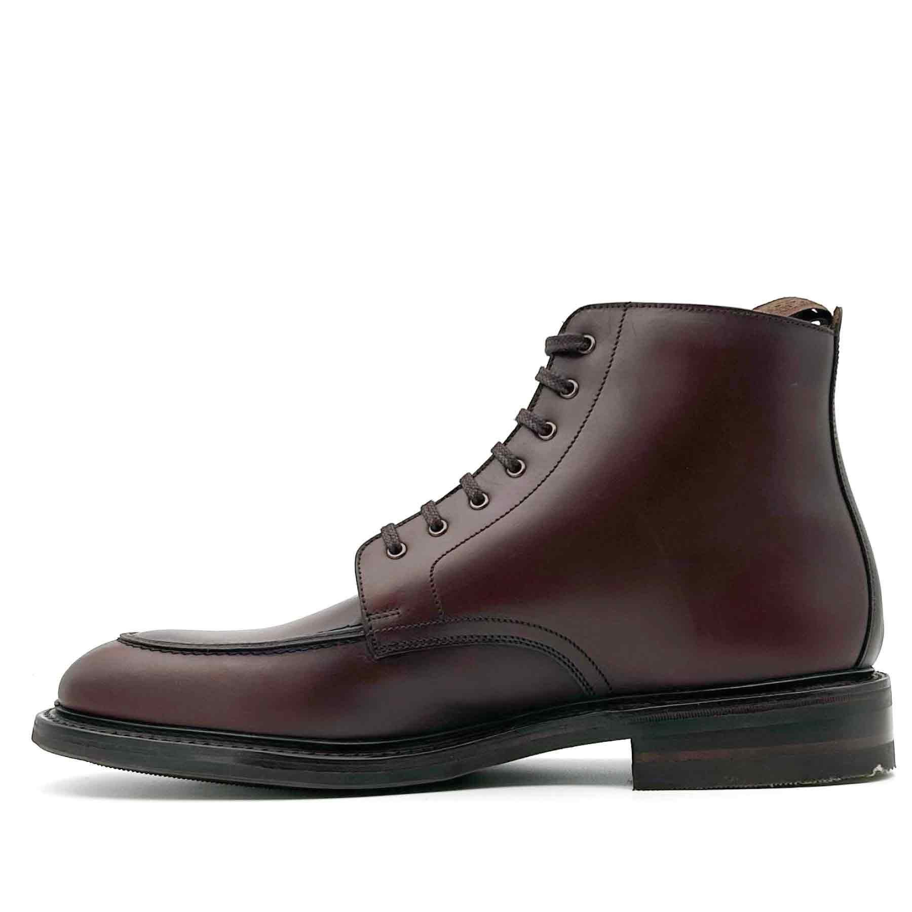 Gisbourne Dark Brown Waxy Leather Apron Boot