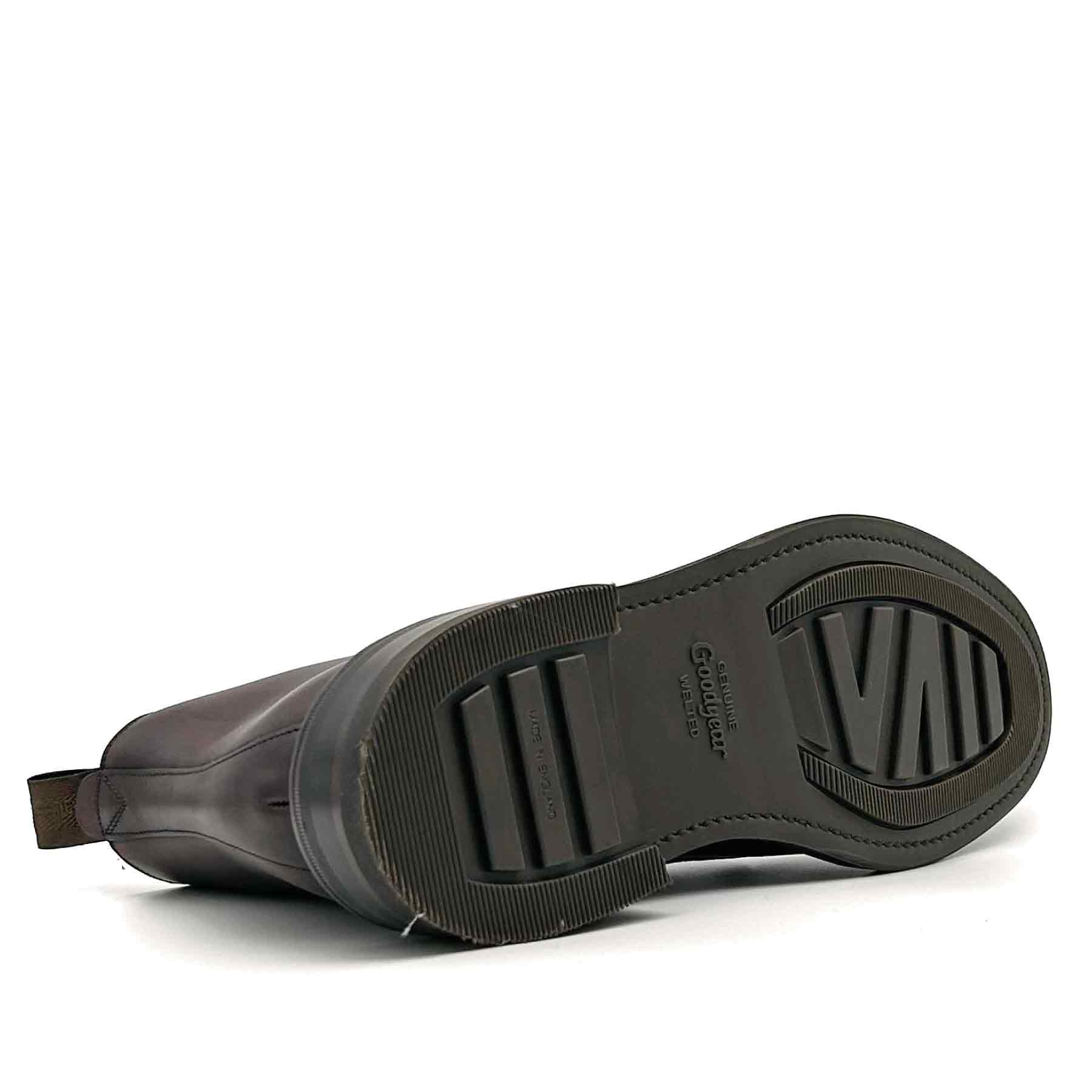 Gisbourne Dark Brown Waxy Leather Apron Boot