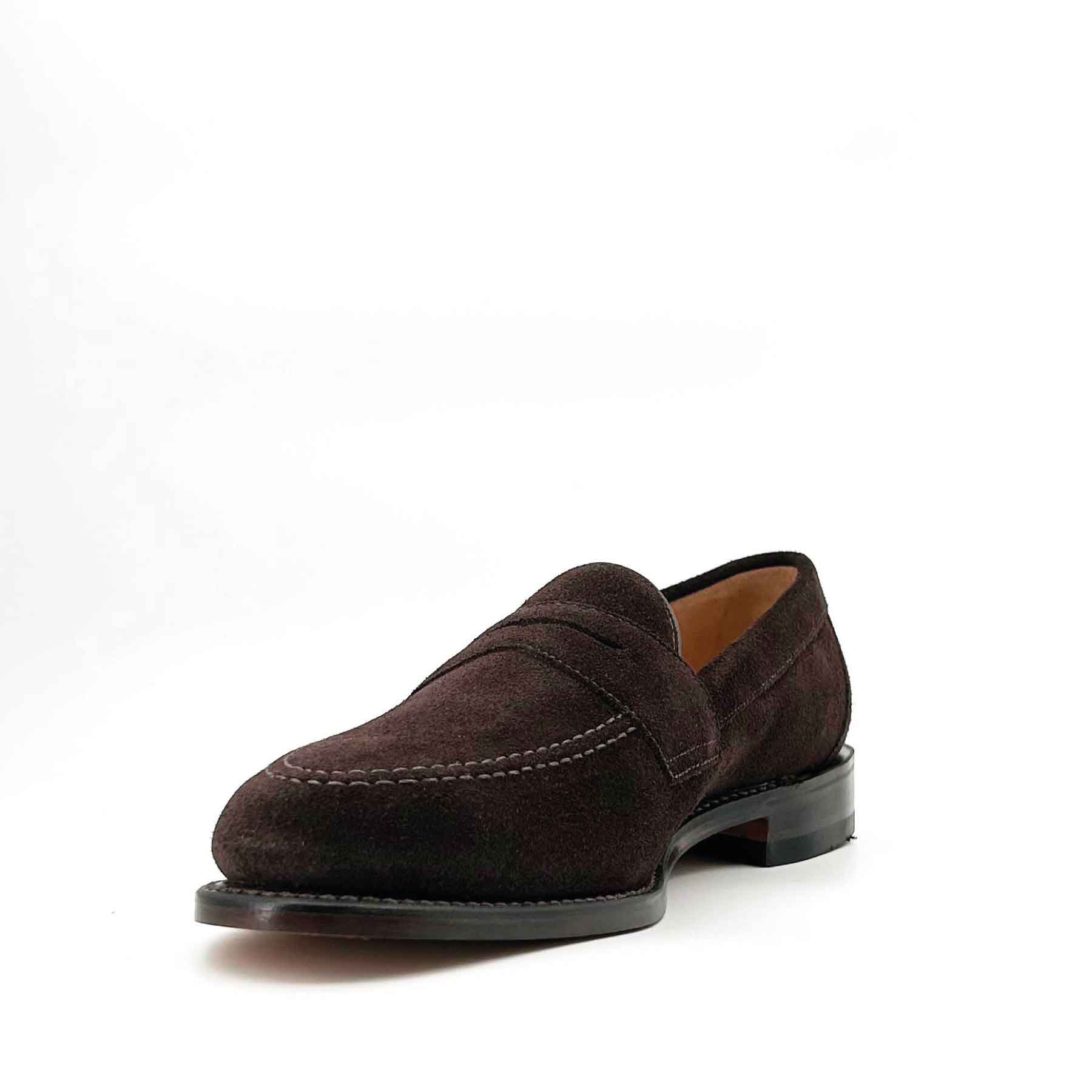 Imperial Dark Brown Suede Apron Penny Loafer