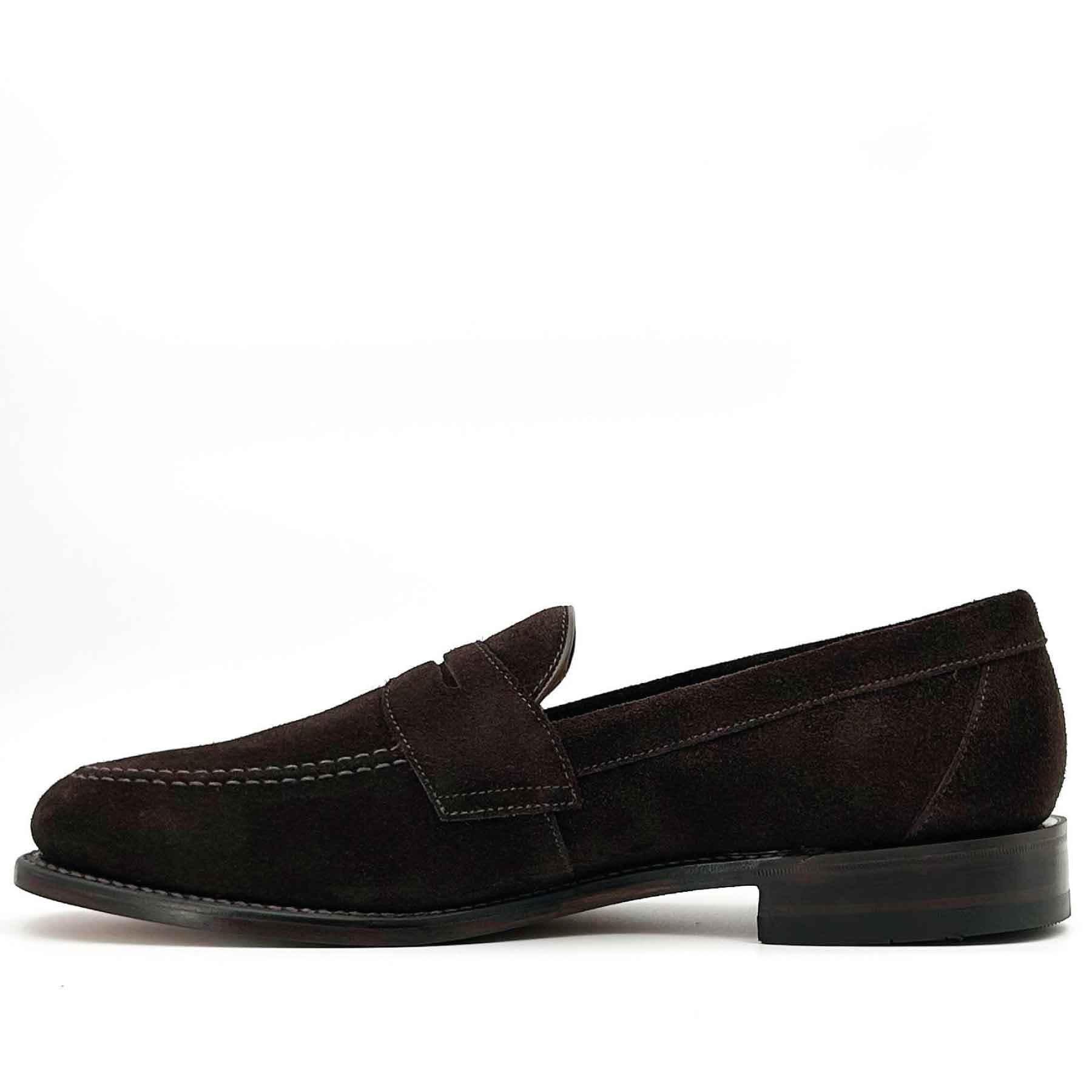 Imperial Dark Brown Suede Apron Penny Loafer