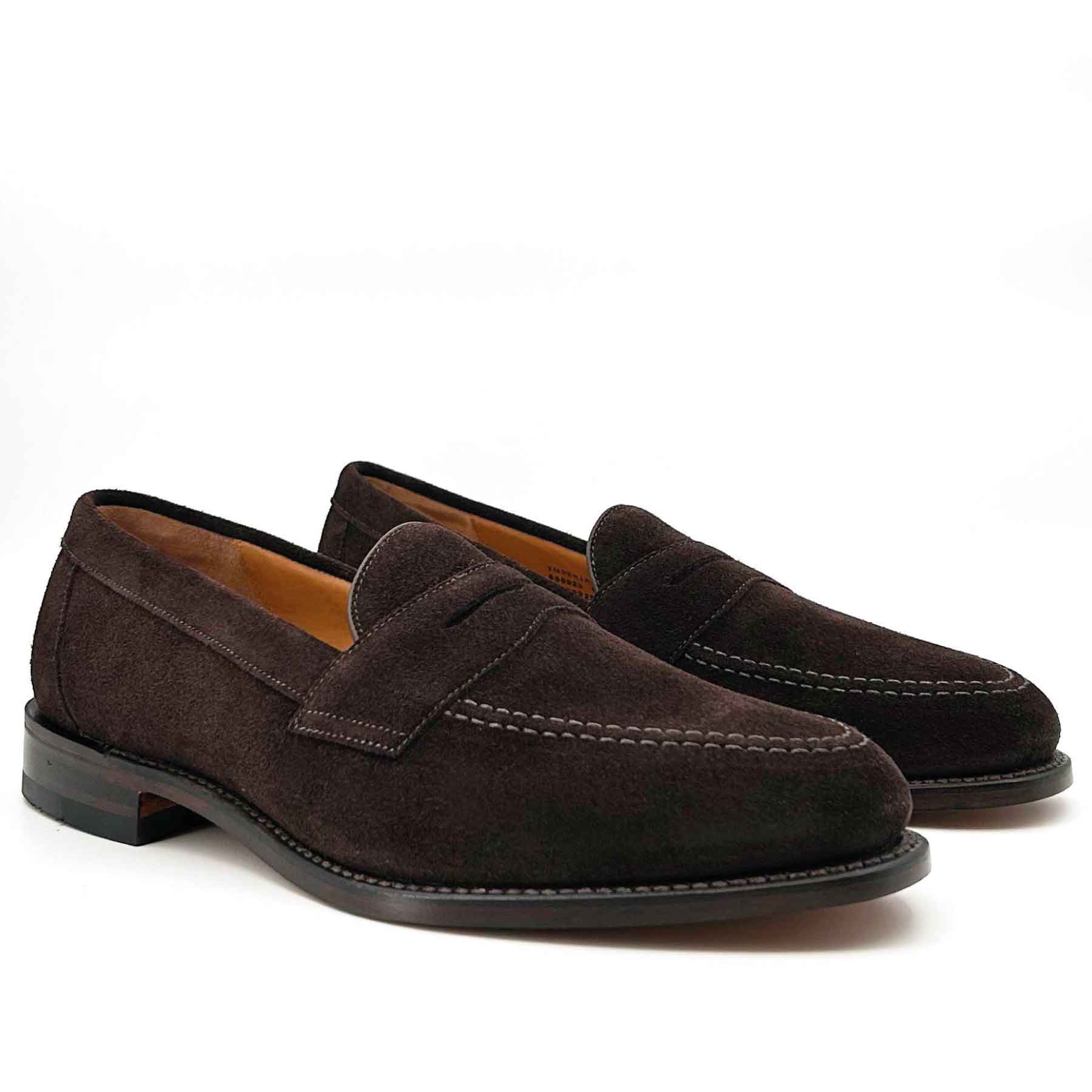 Imperial Dark Brown Suede Apron Penny Loafer