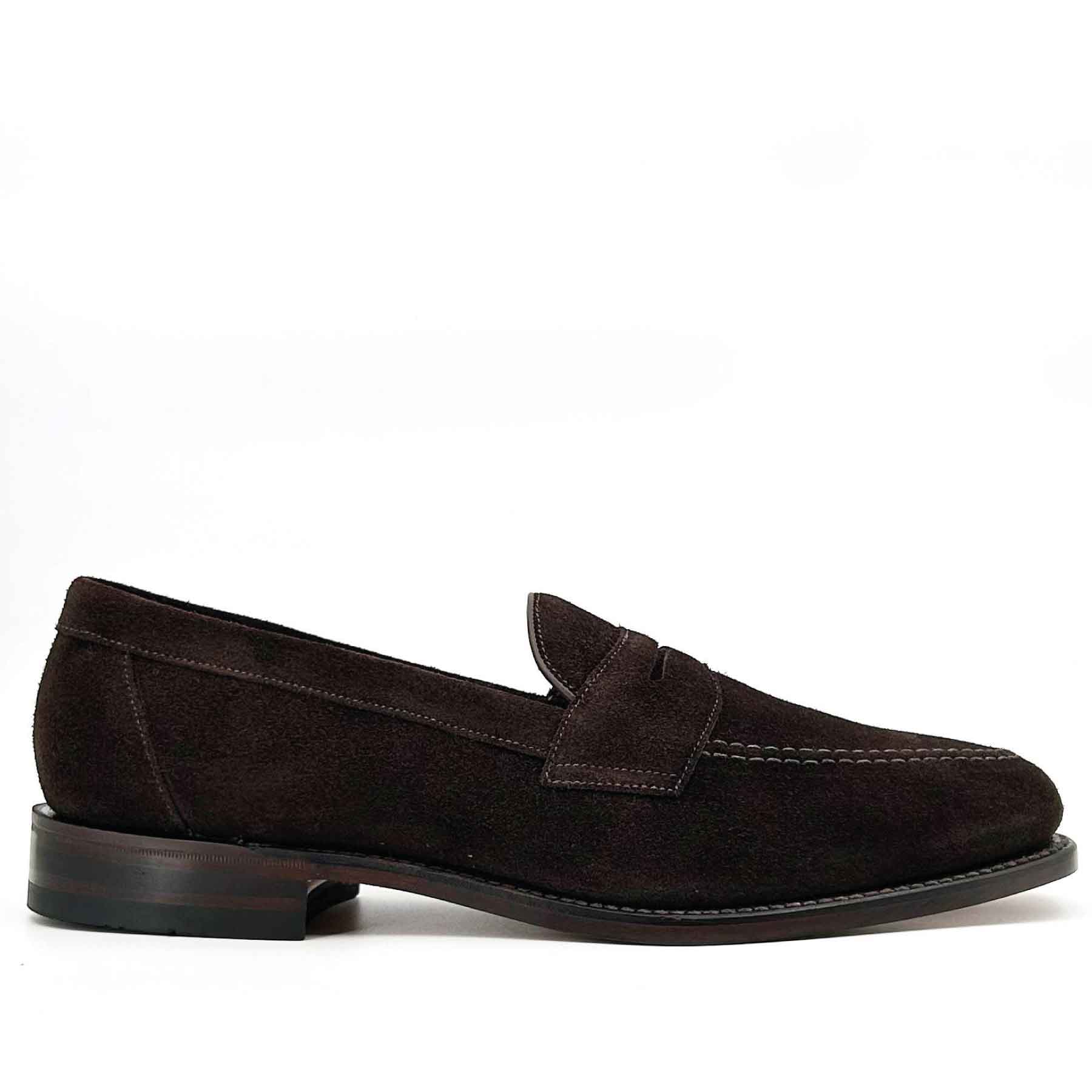 Imperial Dark Brown Suede Apron Penny Loafer