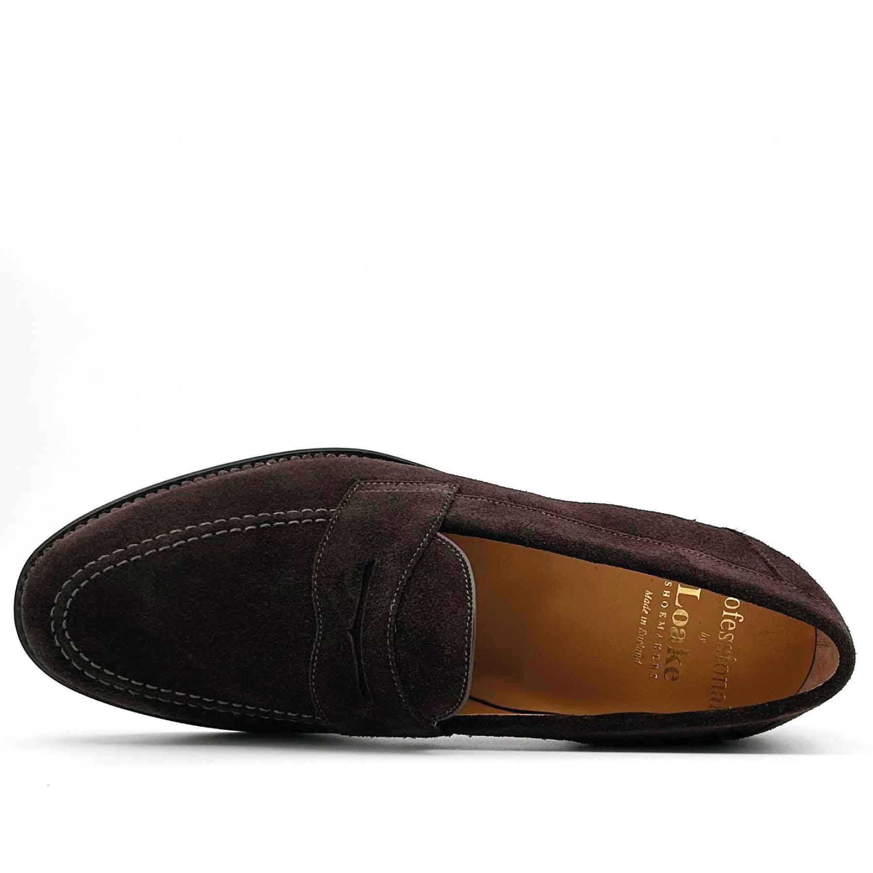 Imperial Dark Brown Suede Apron Penny Loafer