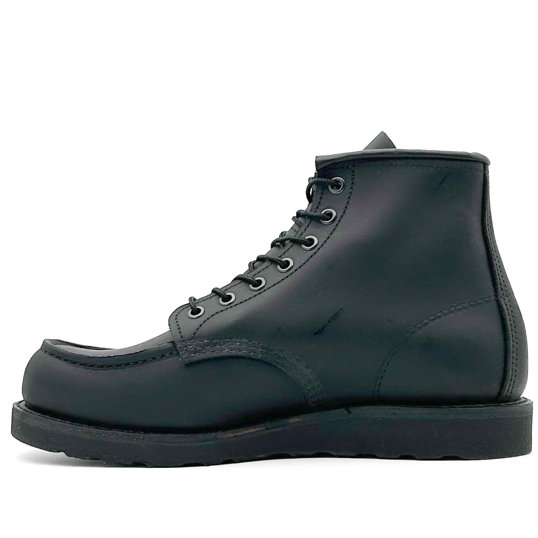 8074 6" Moc Toe Black Harness Leather