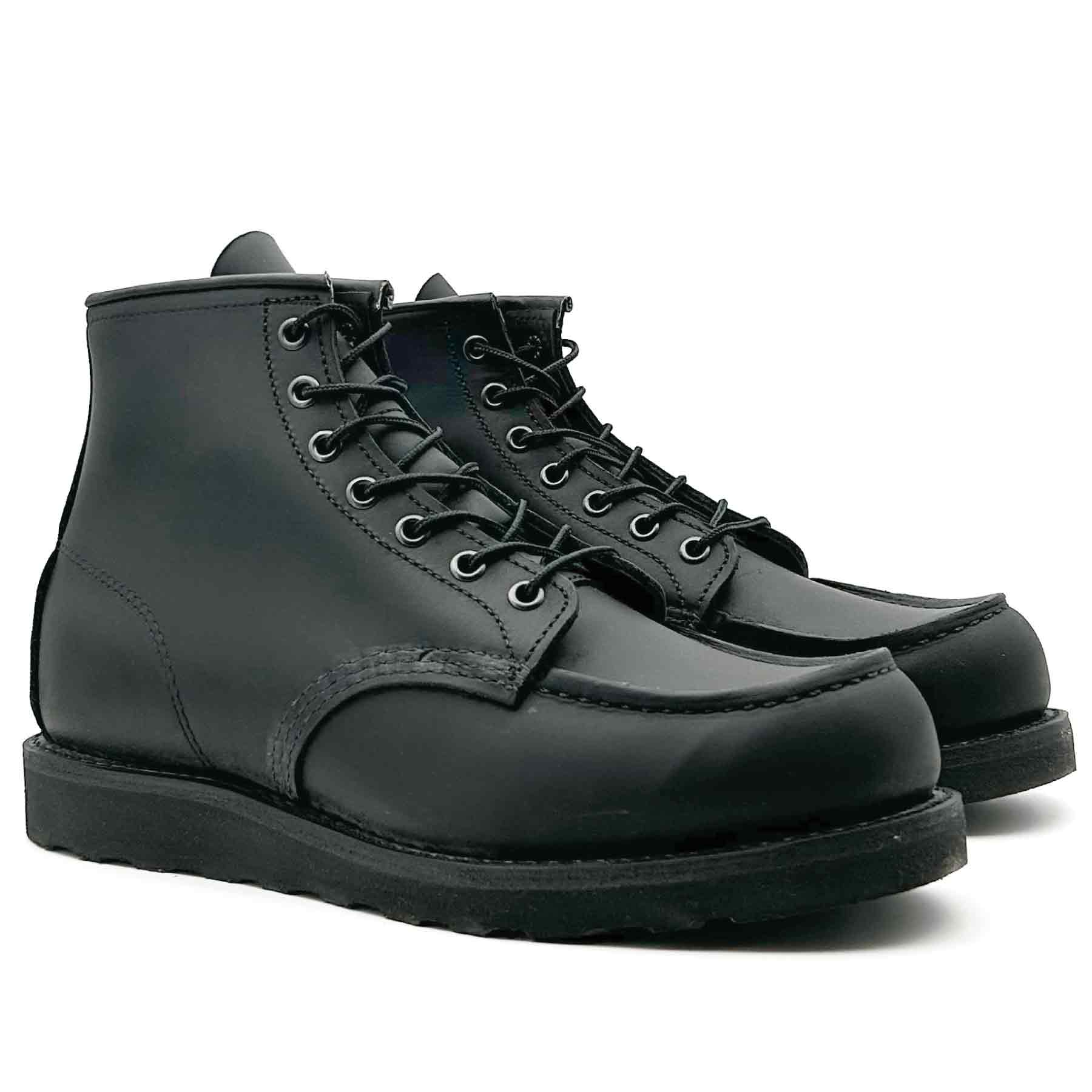 8074 6" Moc Toe Black Harness Leather