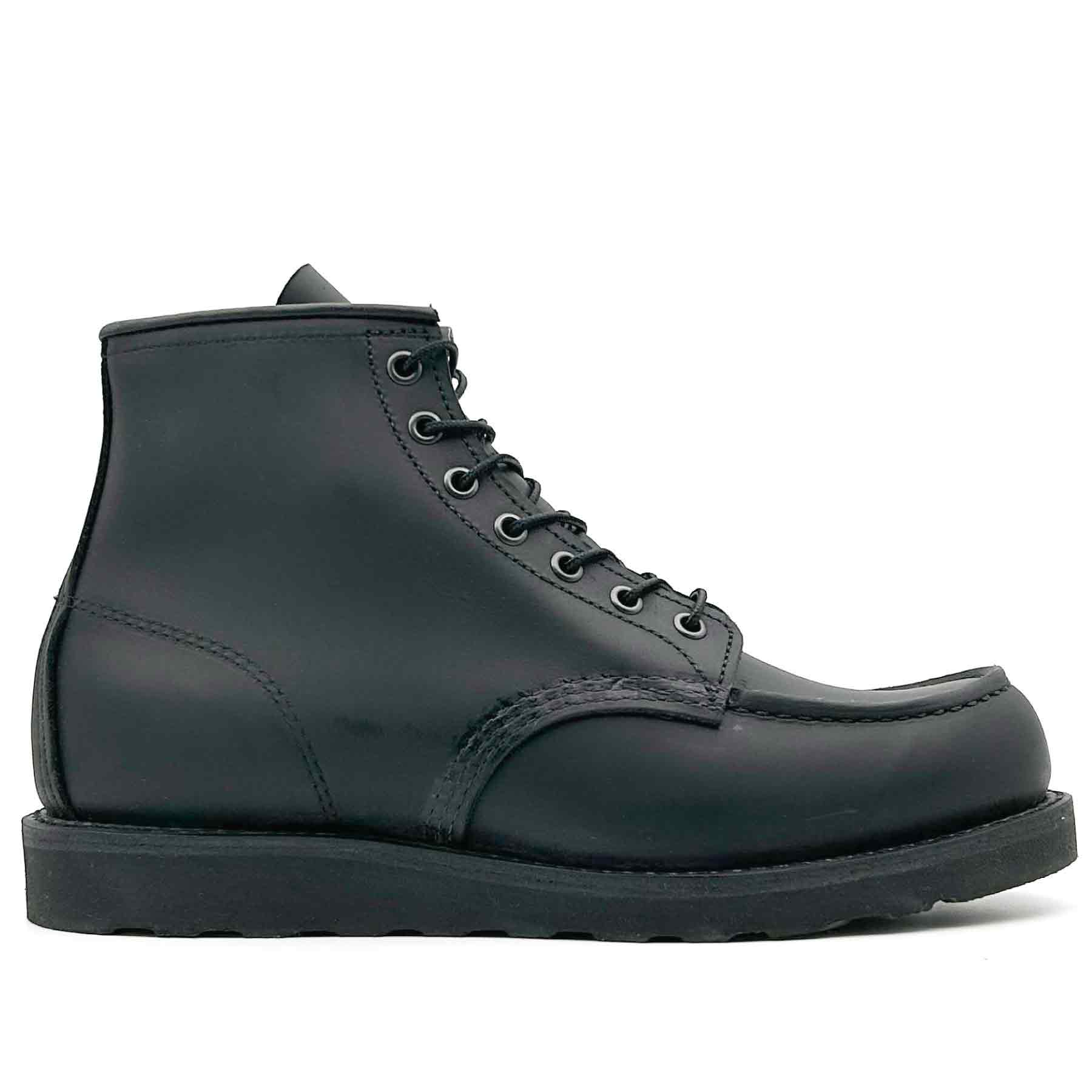 8074 6" Moc Toe Black Harness Leather