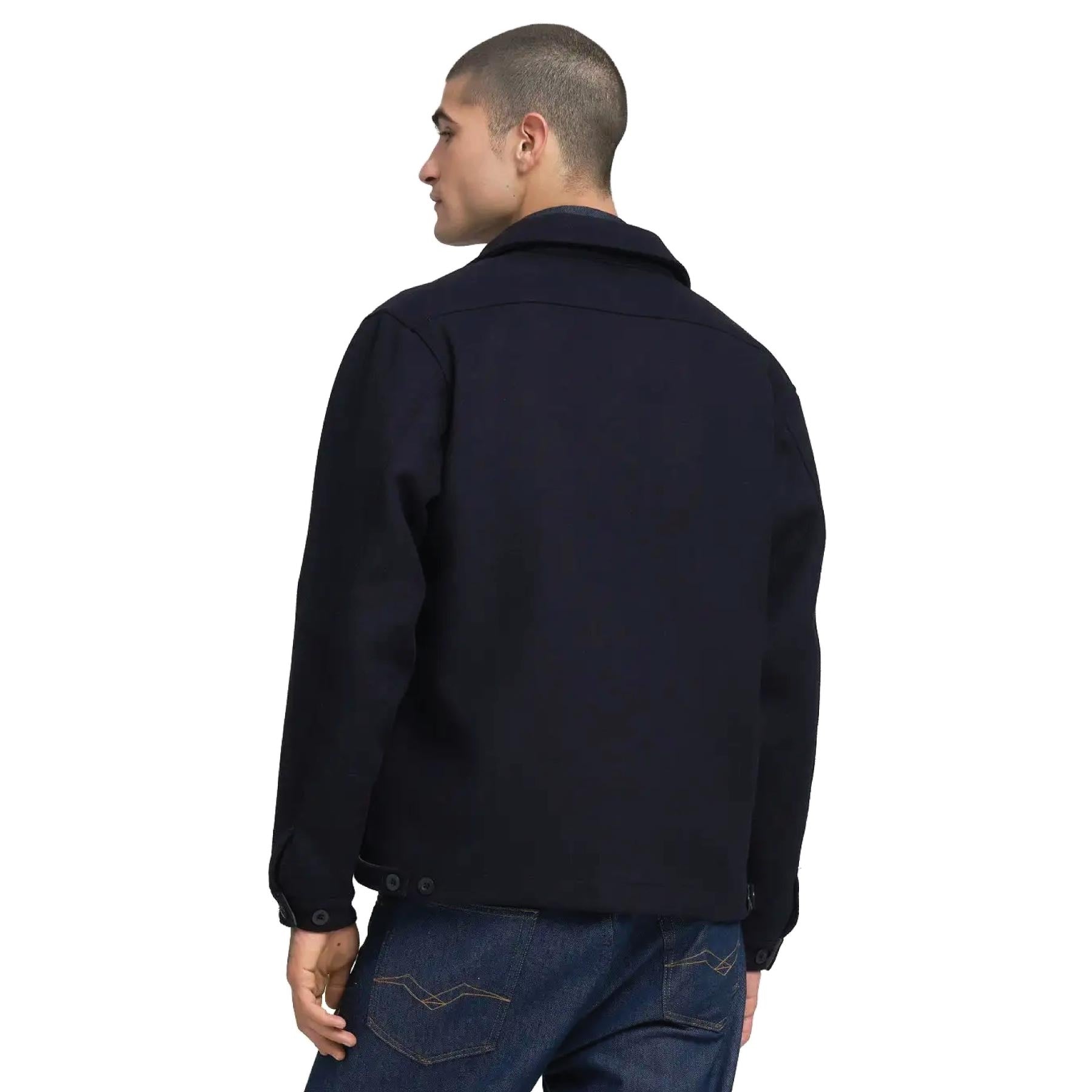 Jacket Woolen Melton Navy