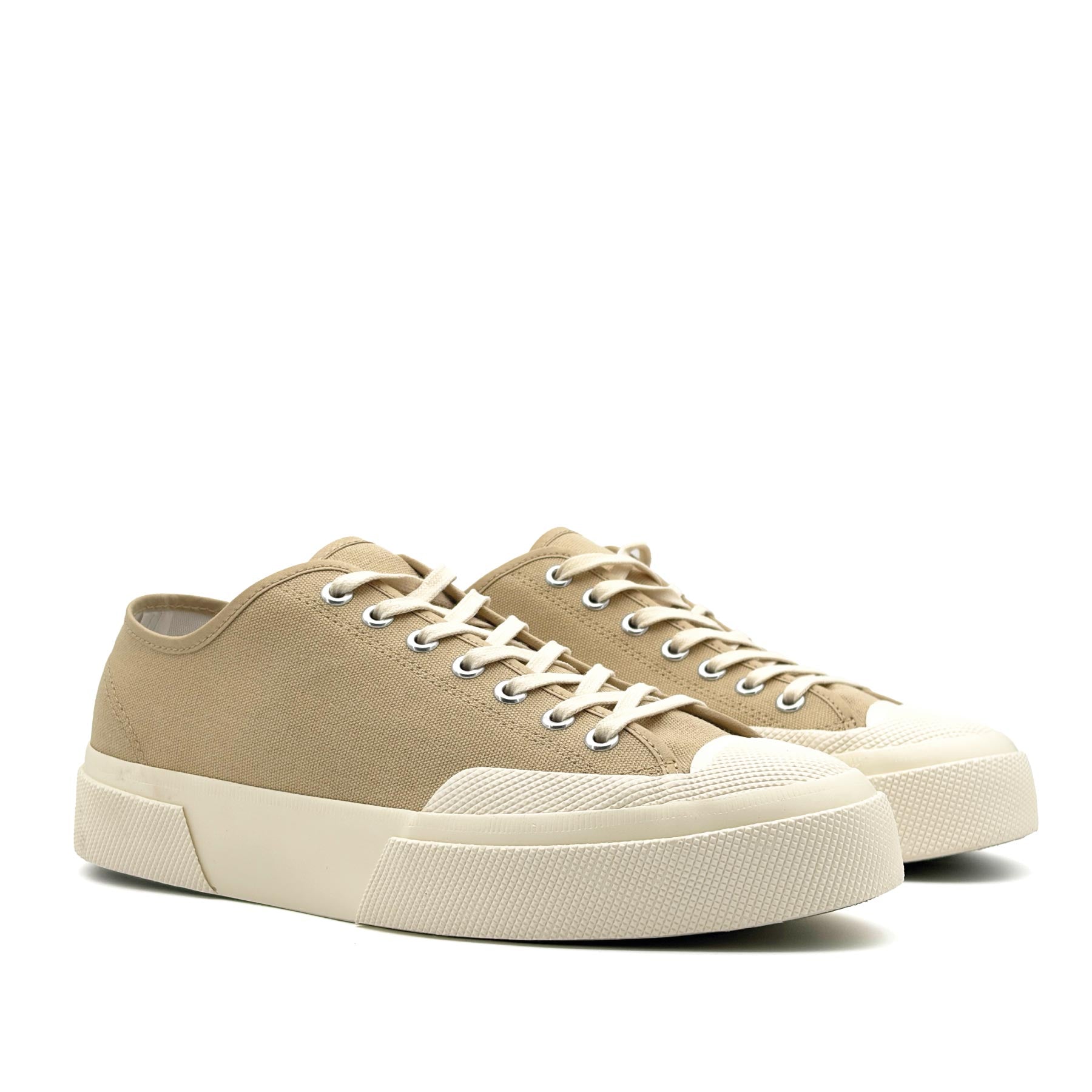 2432 Works Low Cut Cotton Canvas Beige Off White