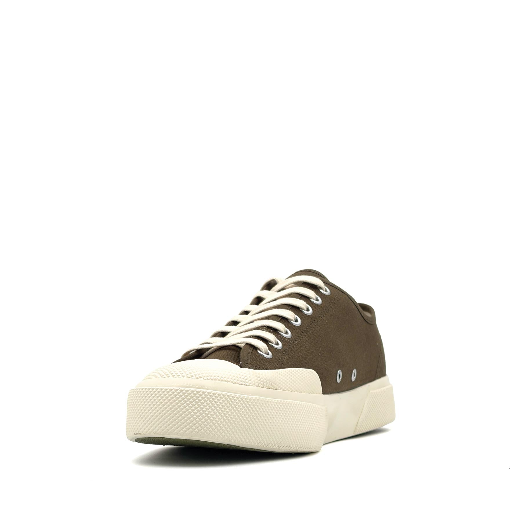 2432 Works Low Cut Cotton Canvas Green Olive White