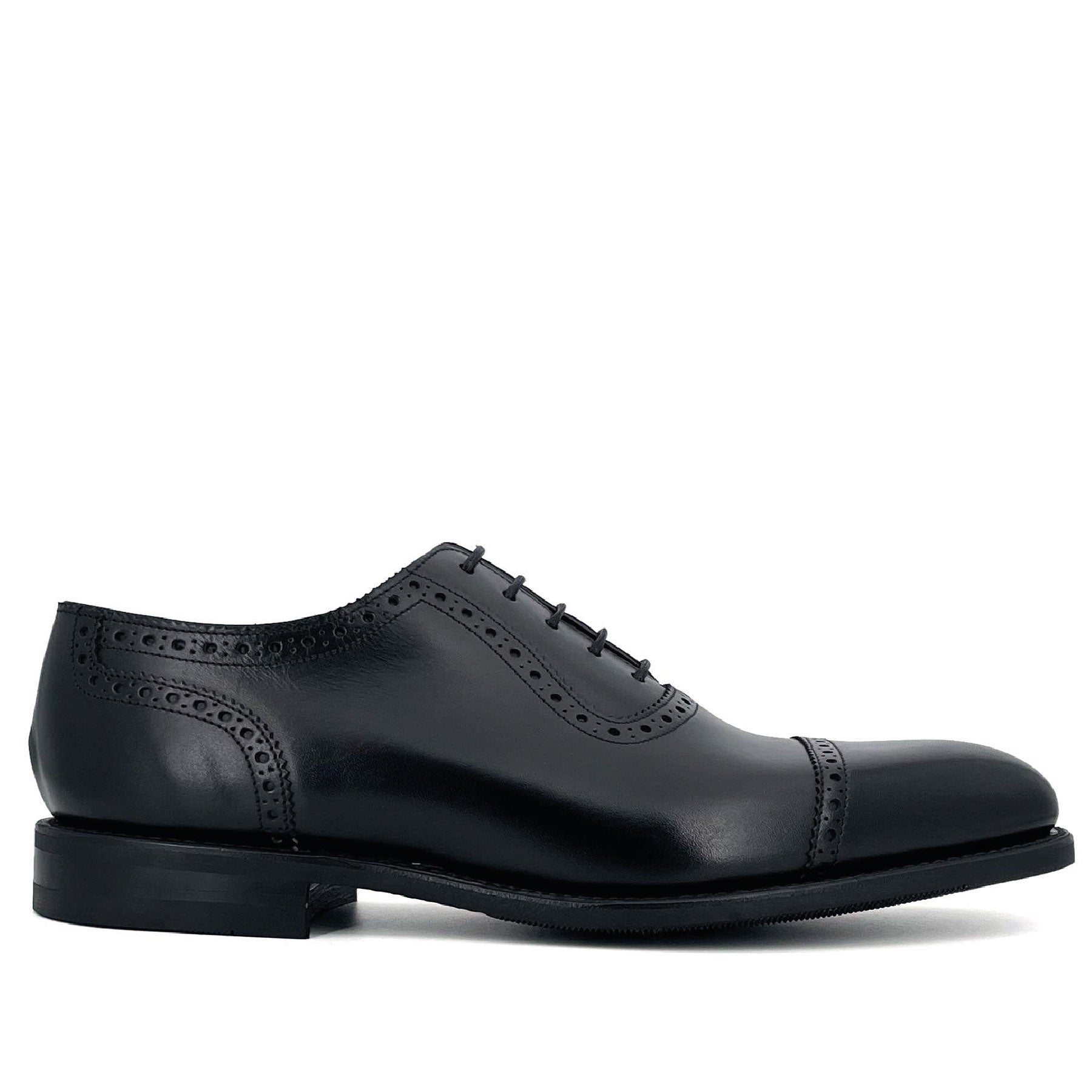 Fleet Black Calf Semi-Brogue Oxford