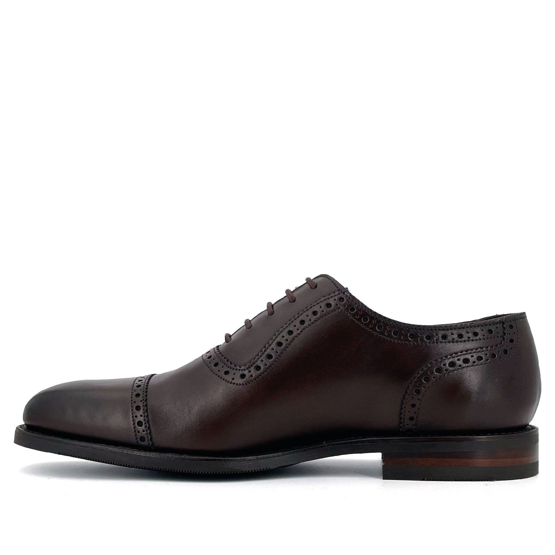 Fleet Dark Brown Calf Semi-Brogue Oxford
